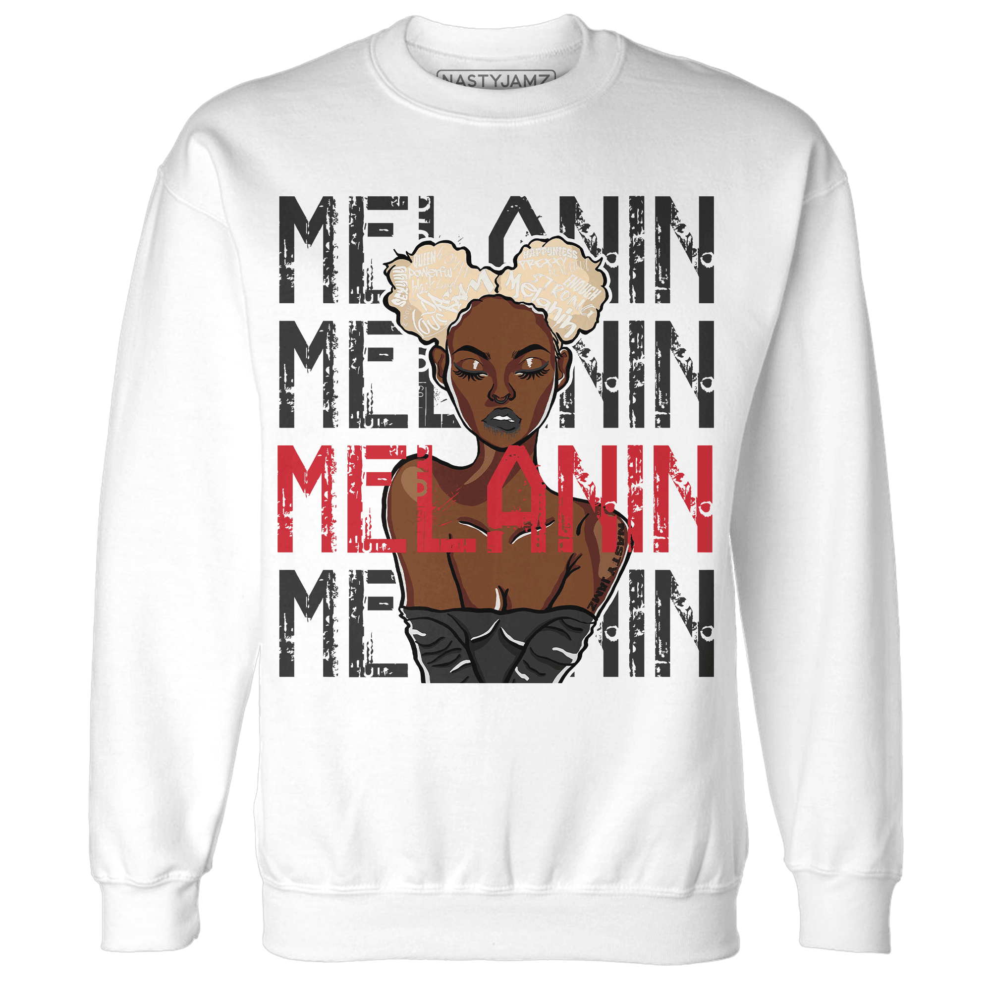 Jumman Jack University Red Sweatshirt Match Melanin Girl - NastyJamz