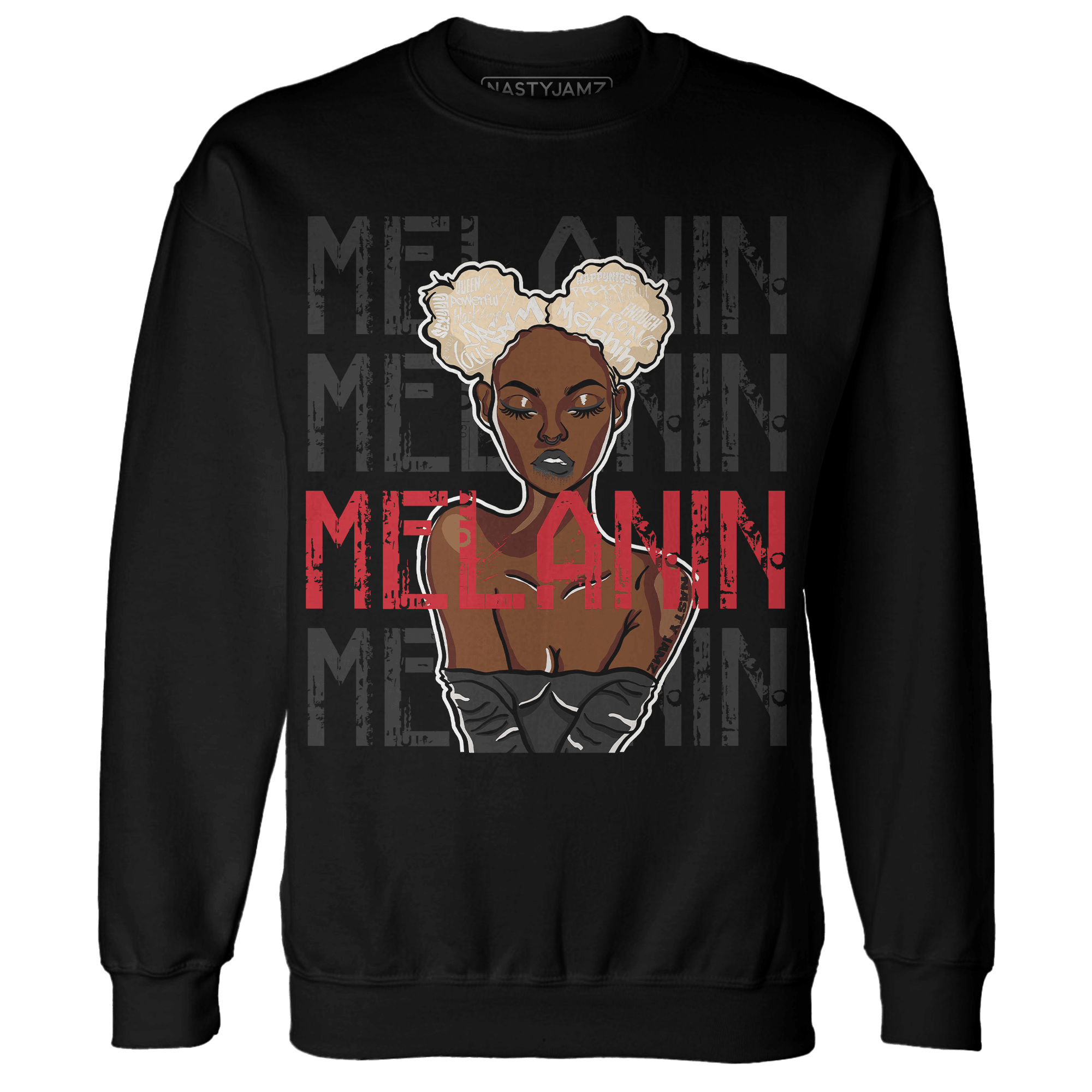 Jumman Jack University Red Sweatshirt Match Melanin Girl - NastyJamz