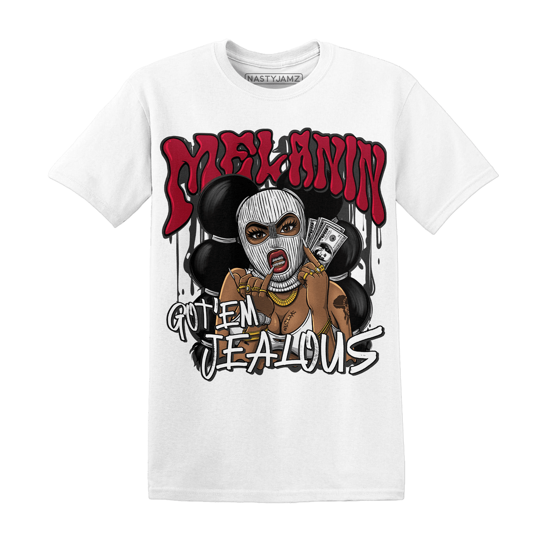 Retro Red Taxi 12s T Shirt Match Melanin Got Em Jealous - NastyJamz