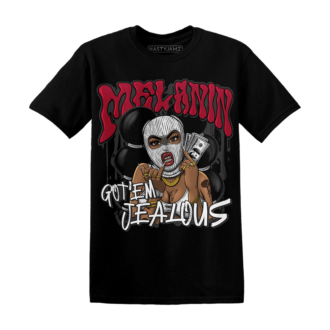 Retro Red Taxi 12s T Shirt Match Melanin Got Em Jealous - NastyJamz