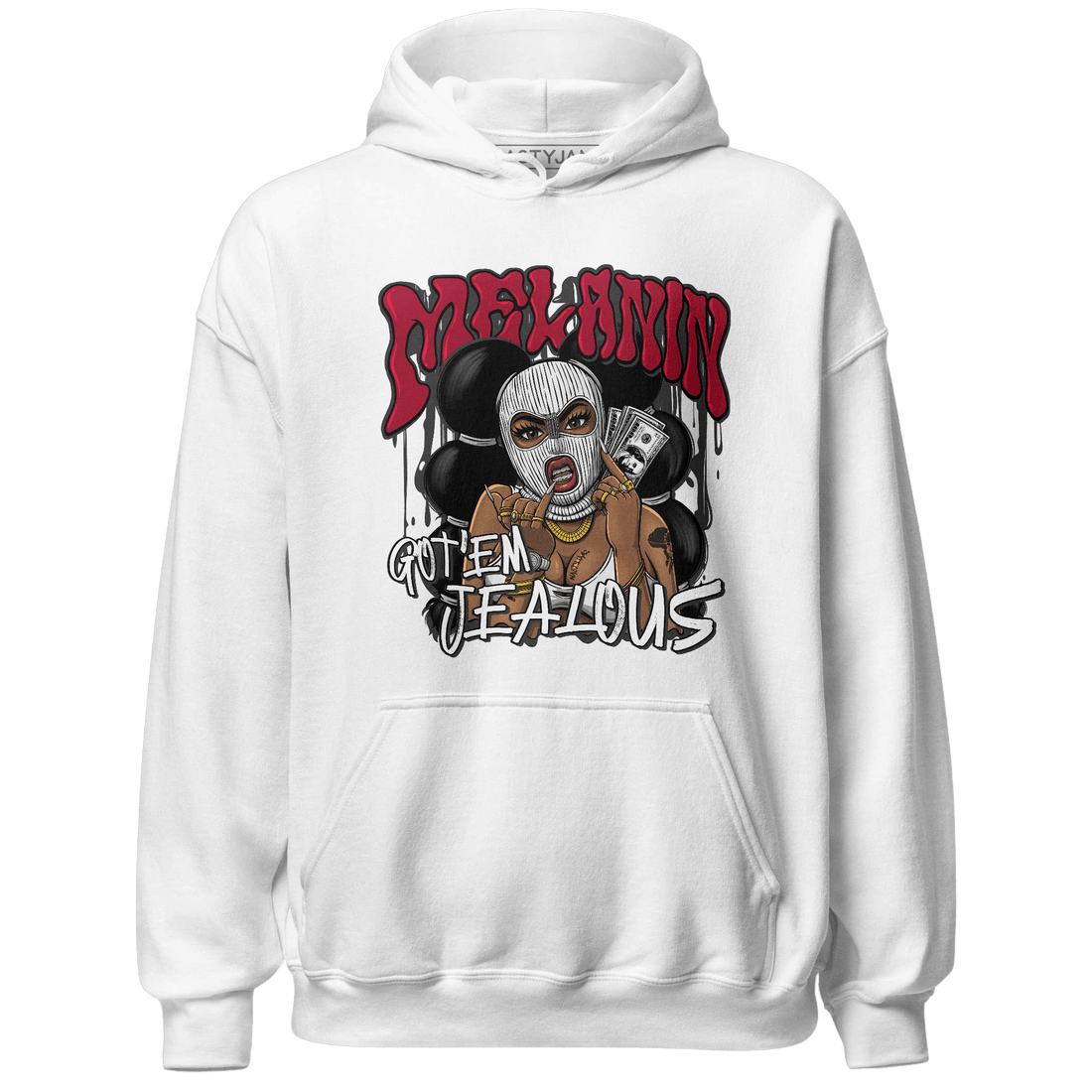 Retro Red Taxi 12s Hoodie Match Melanin Got Em Jealous - NastyJamz