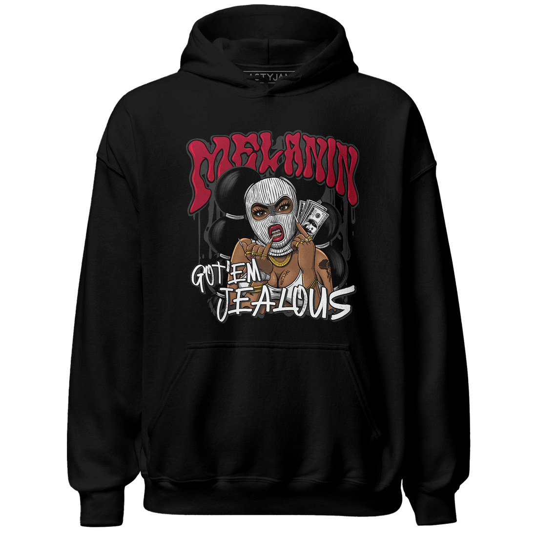 Retro Red Taxi 12s Hoodie Match Melanin Got Em Jealous - NastyJamz