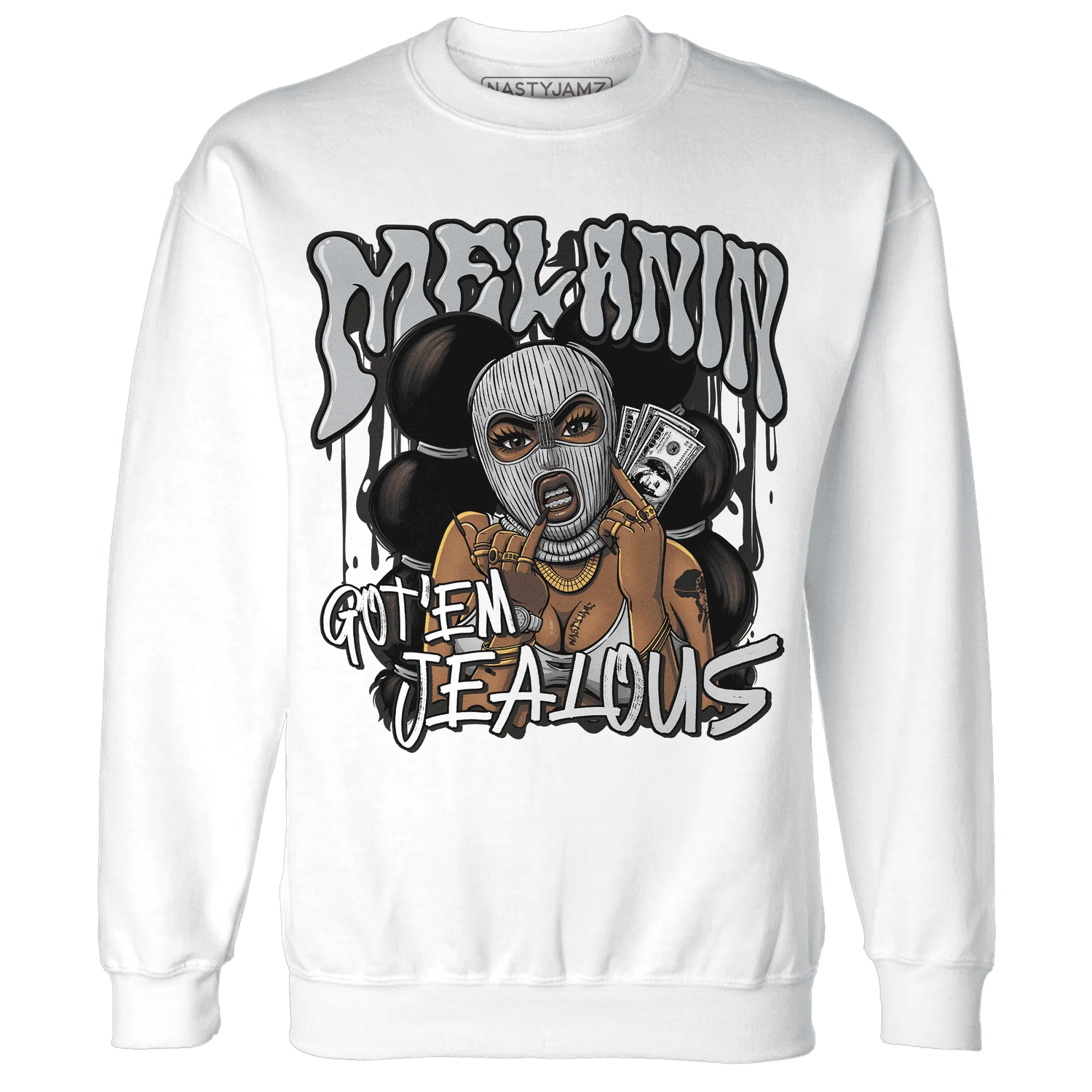 NastyJamz-Wolf-Grey-12s-Sweatshirt-Match-Melanin-Got-Em-Jealous
