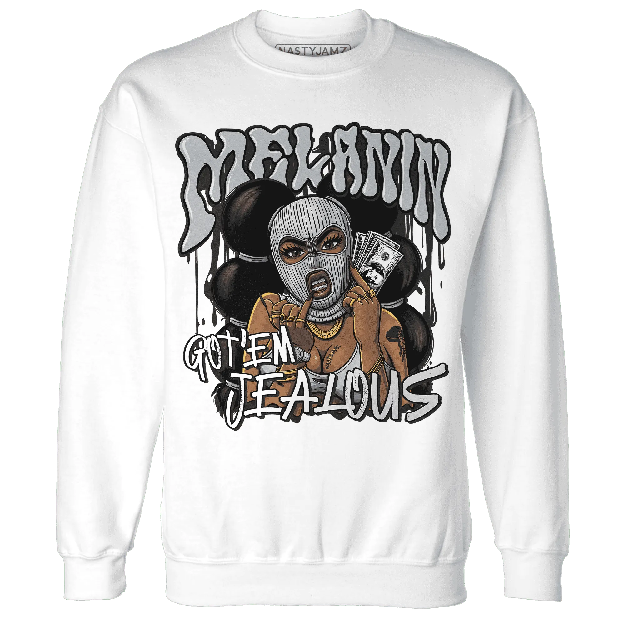 NastyJamz-Wolf-Grey-12s-Sweatshirt-Match-Melanin-Got-Em-Jealous