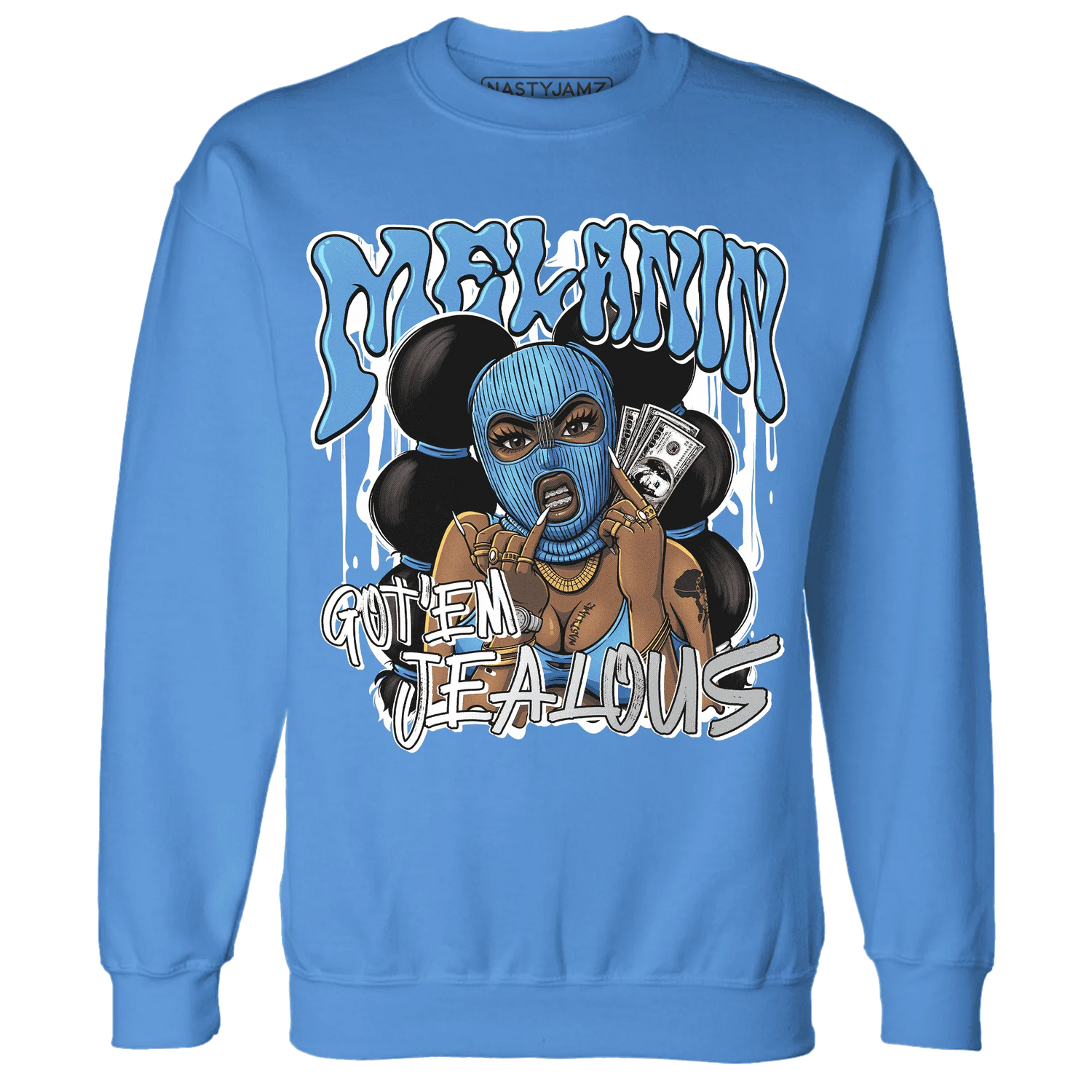 NastyJamz-Carolina-Blue-Univercitii-17s-Sweatshirt-Match-Melanin-Got-Em-Jealous