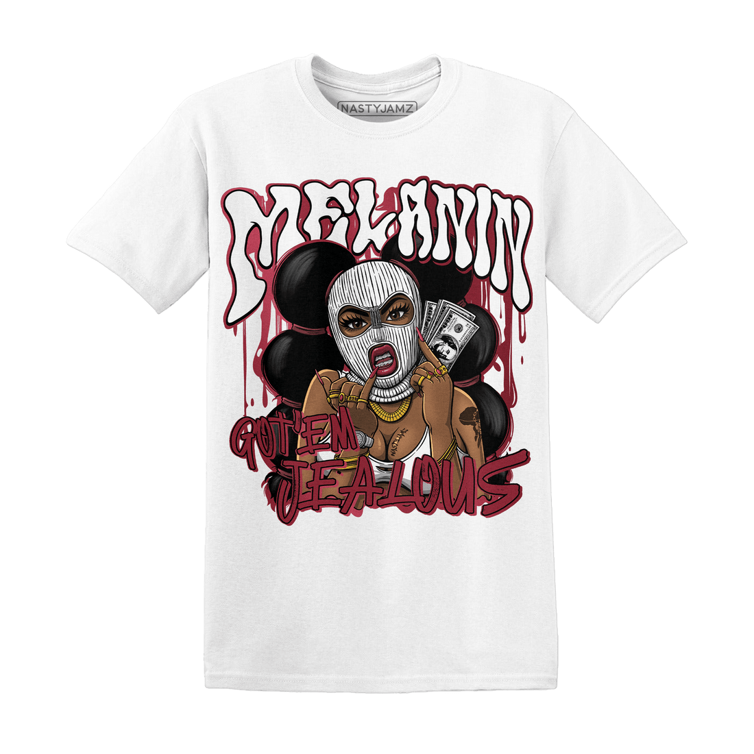 High 85 Metallic Burgundy 1s T Shirt Match Melanin Got Em Jealous - NastyJamz