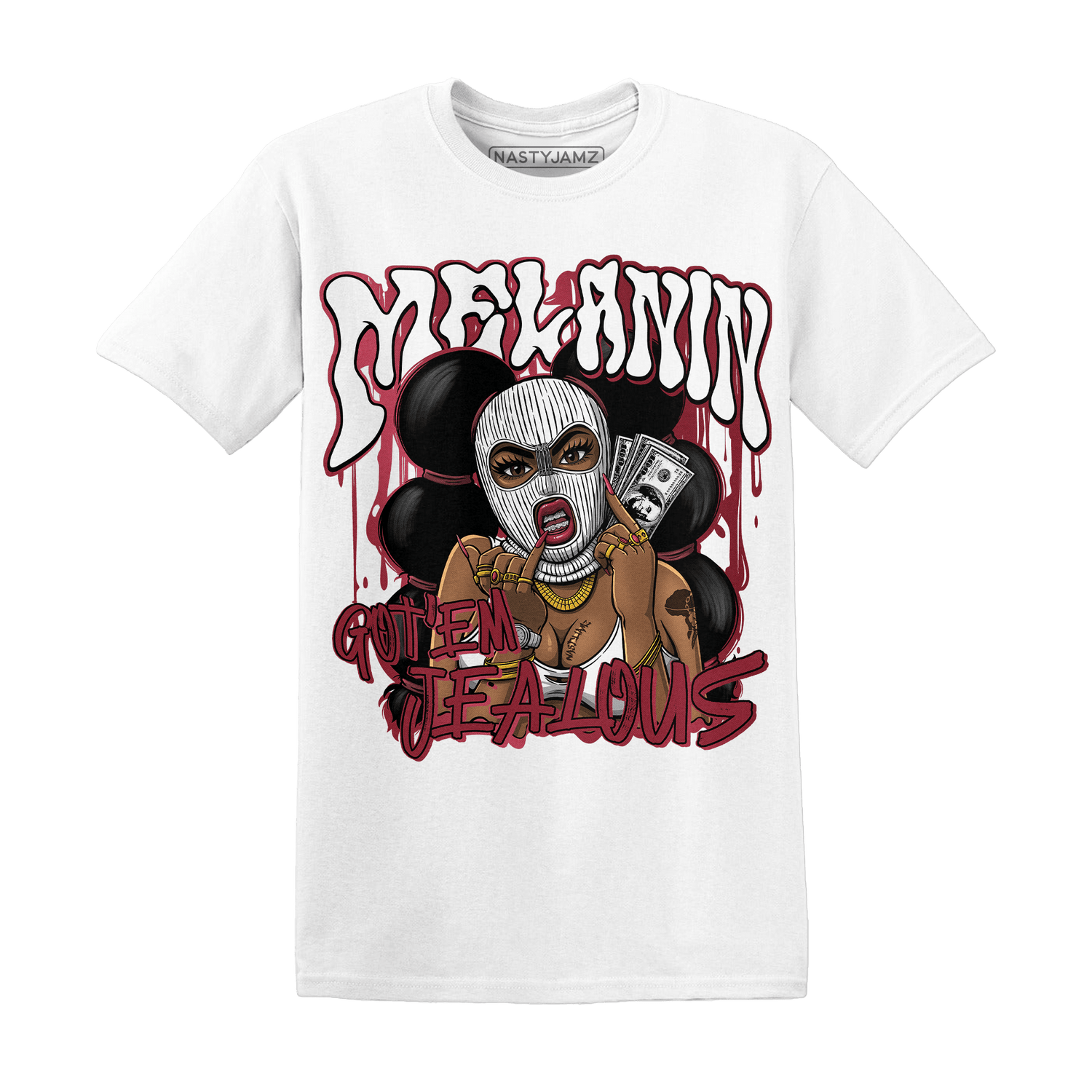 High 85 Metallic Burgundy 1s T Shirt Match Melanin Got Em Jealous - NastyJamz