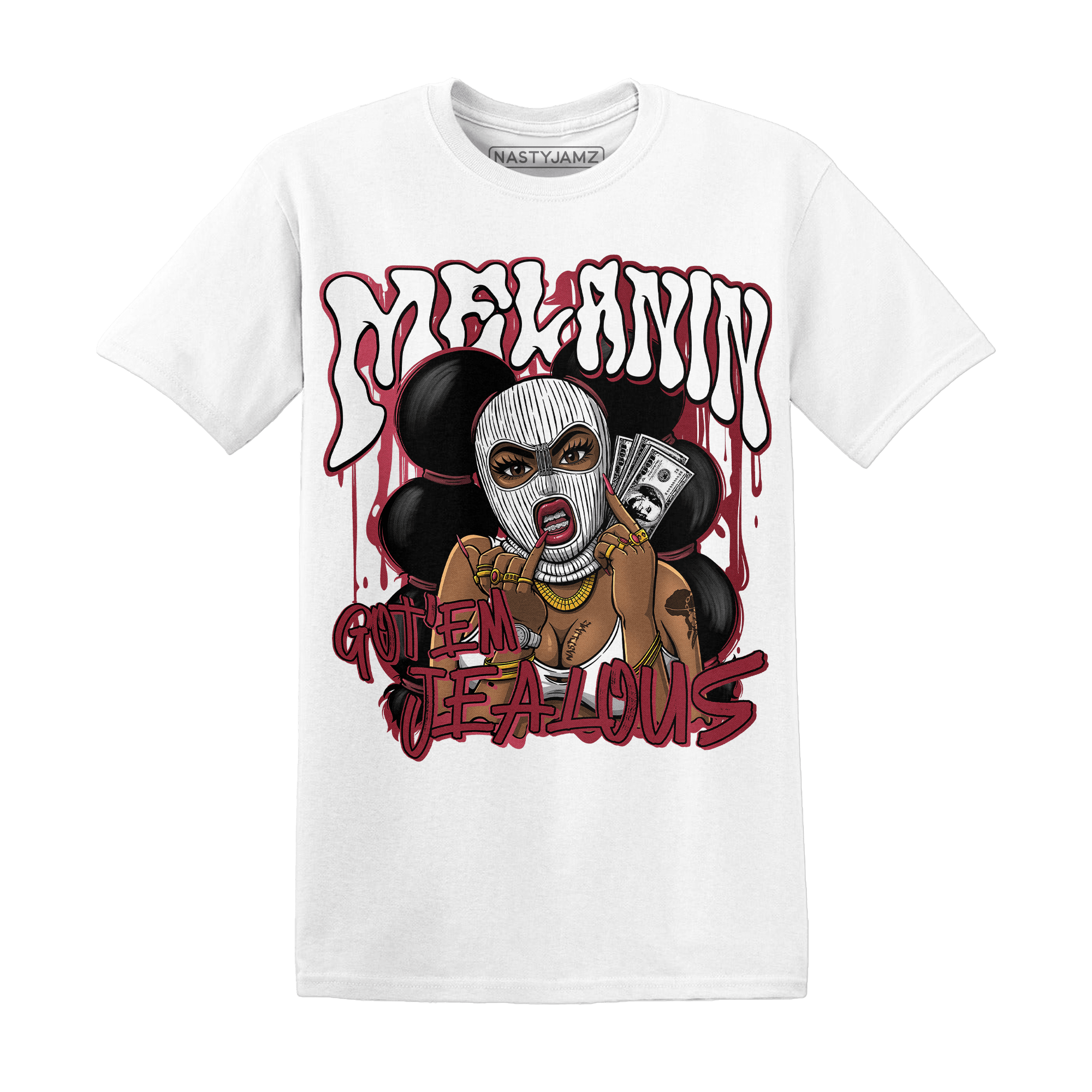 High 85 Metallic Burgundy 1s T Shirt Match Melanin Got Em Jealous - NastyJamz
