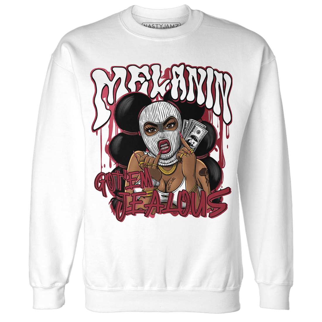High 85 Metallic Burgundy 1s Sweatshirt Match Melanin Got Em Jealous - NastyJamz