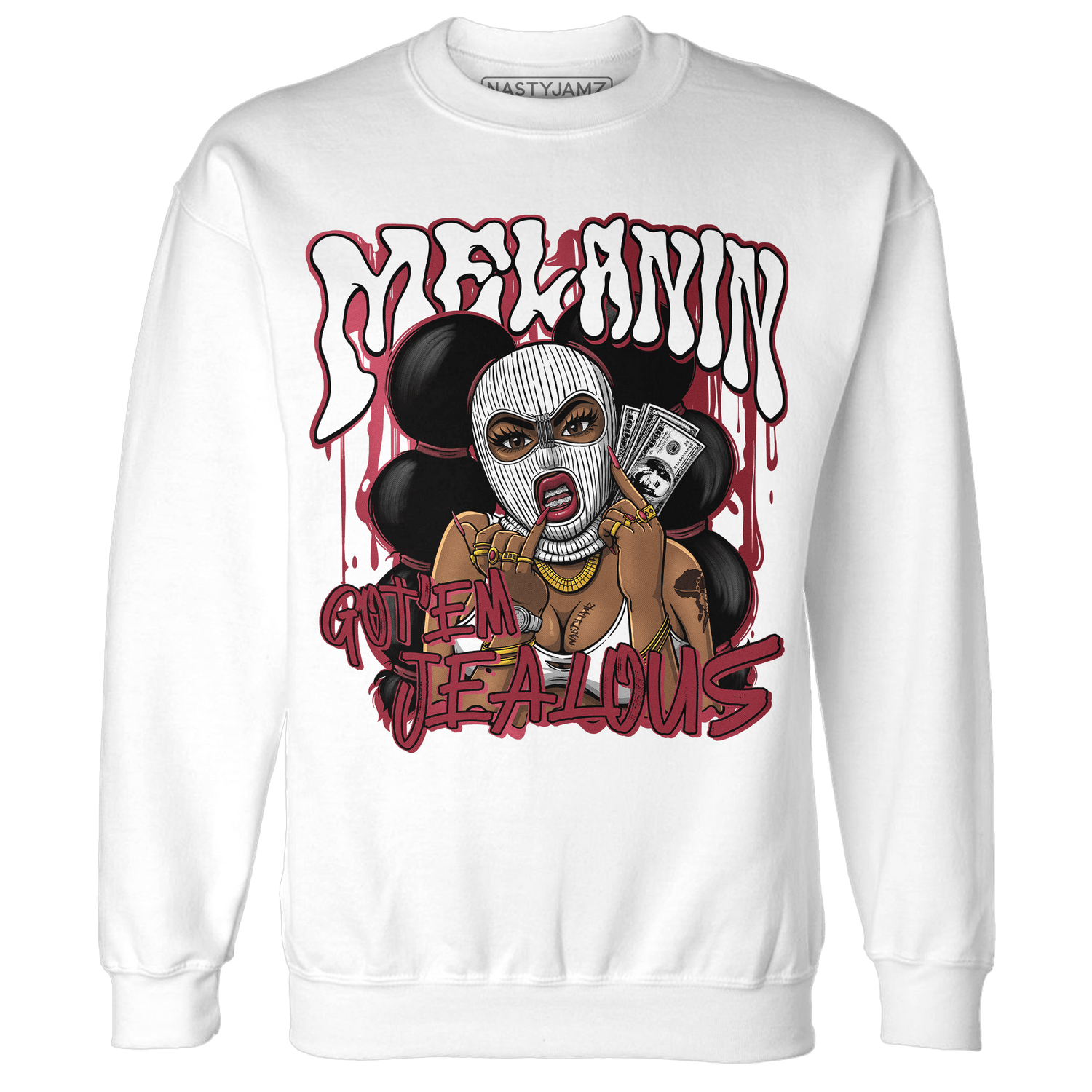 High 85 Metallic Burgundy 1s Sweatshirt Match Melanin Got Em Jealous - NastyJamz