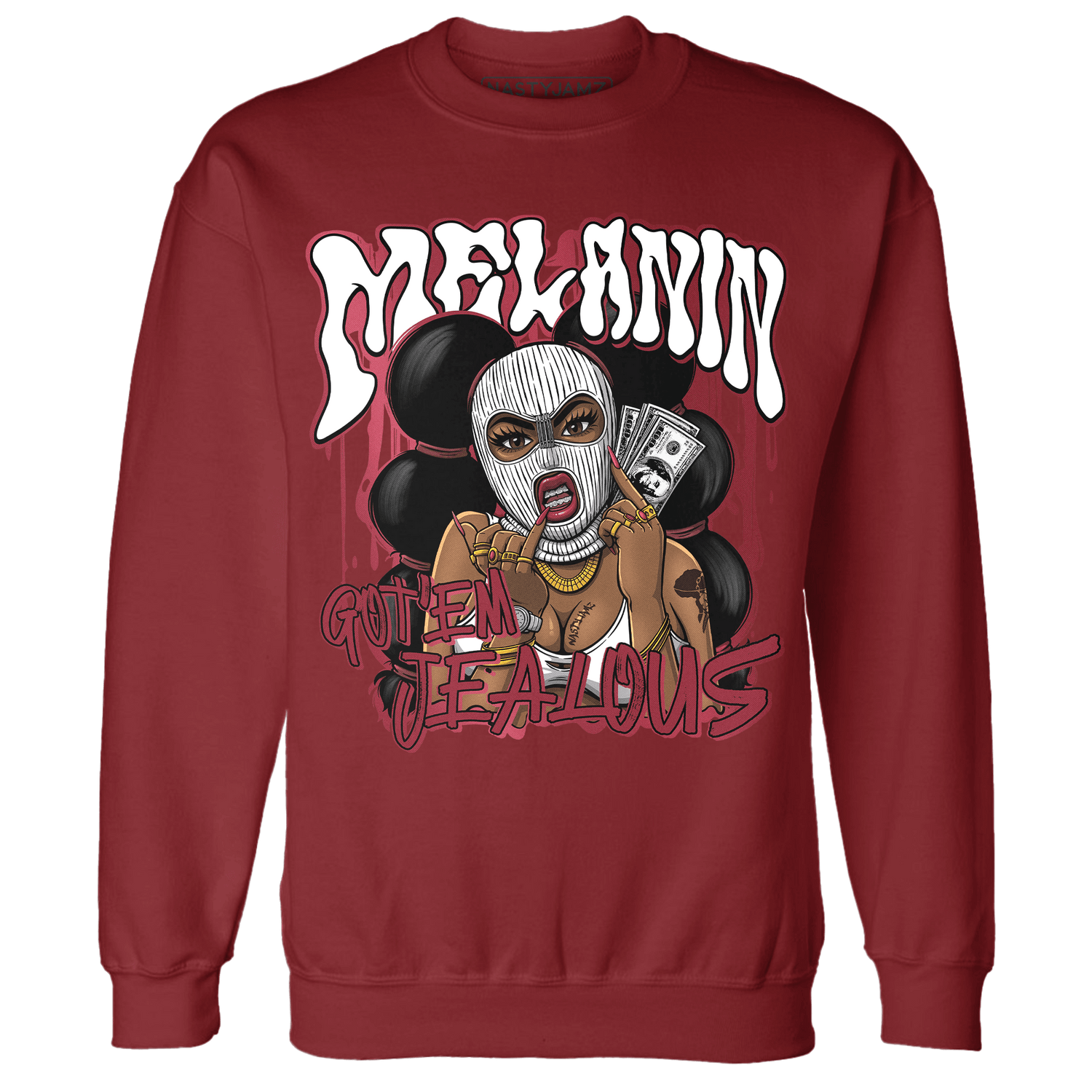 High 85 Metallic Burgundy 1s Sweatshirt Match Melanin Got Em Jealous - NastyJamz