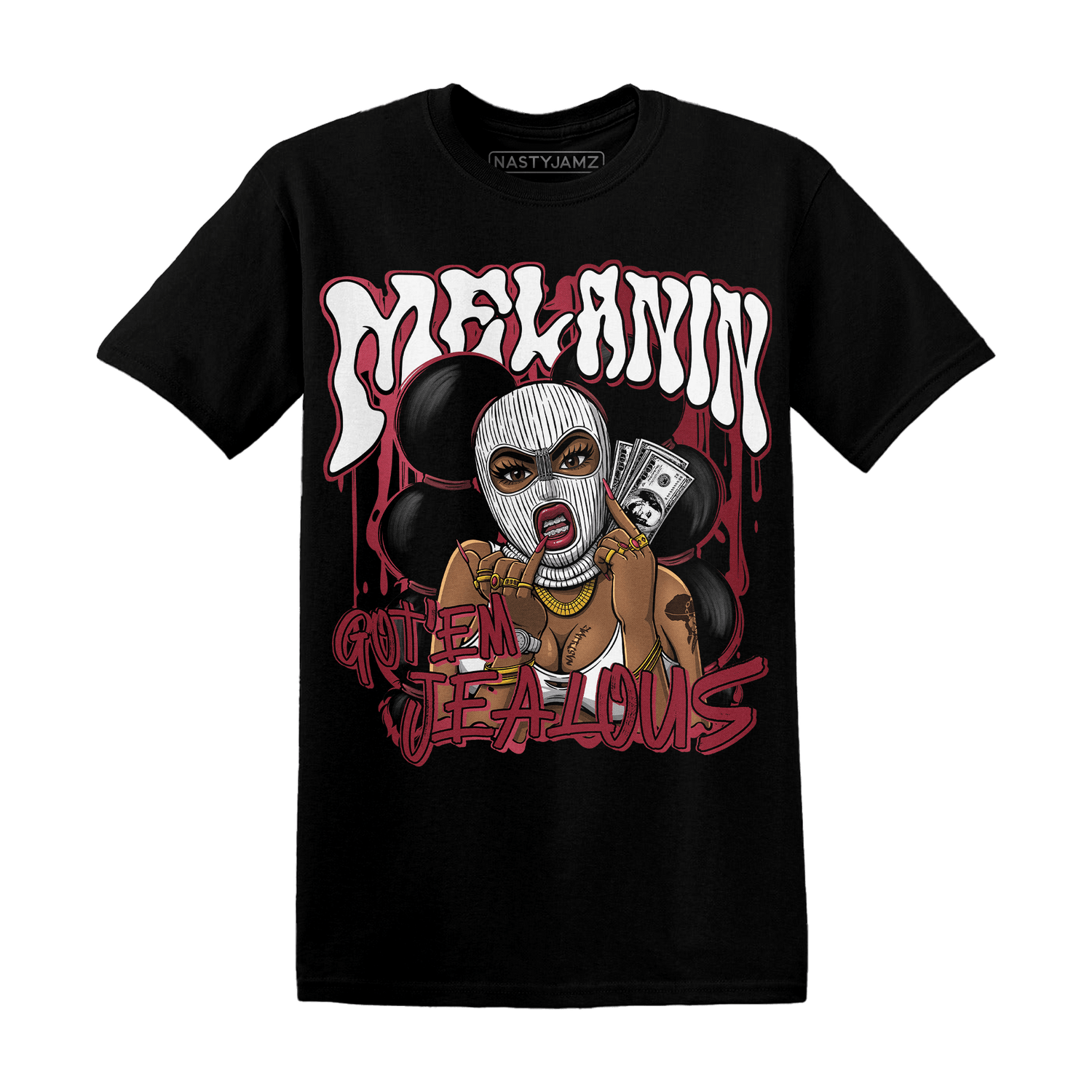 High 85 Metallic Burgundy 1s T Shirt Match Melanin Got Em Jealous - NastyJamz