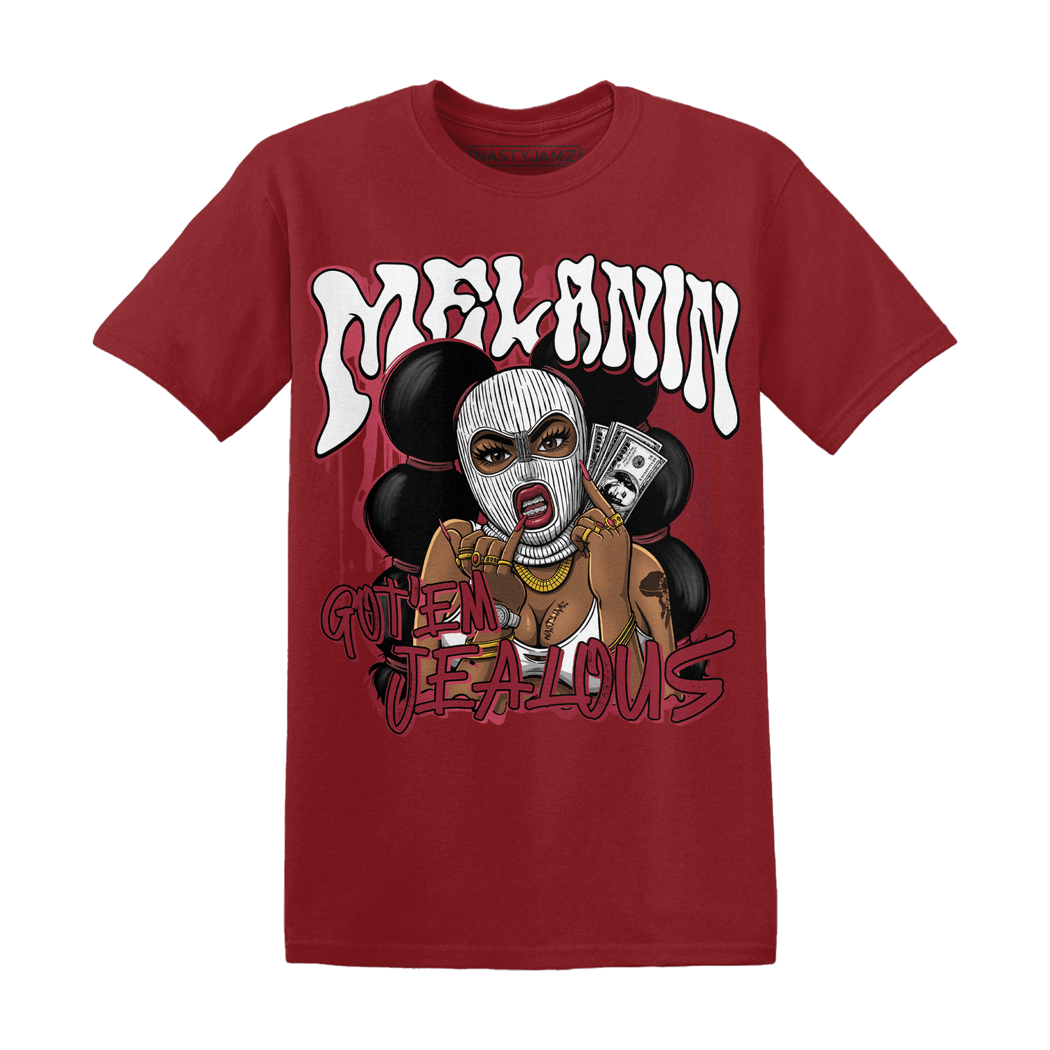 High 85 Metallic Burgundy 1s T Shirt Match Melanin Got Em Jealous - NastyJamz