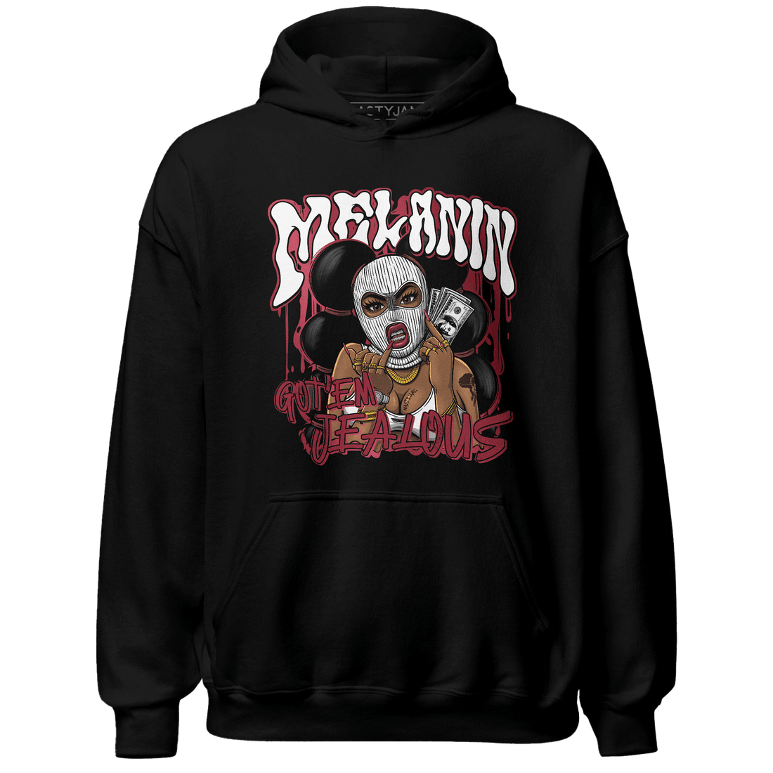 High 85 Metallic Burgundy 1s Hoodie Match Melanin Got Em Jealous - NastyJamz