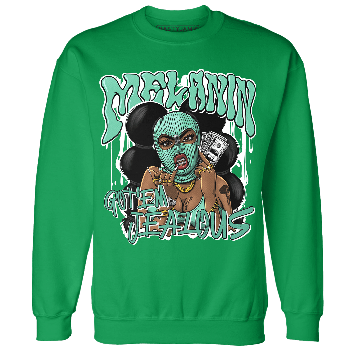 High OG Green Glow 1s Sweatshirt Match Melanin Got Em Jealous - NastyJamz