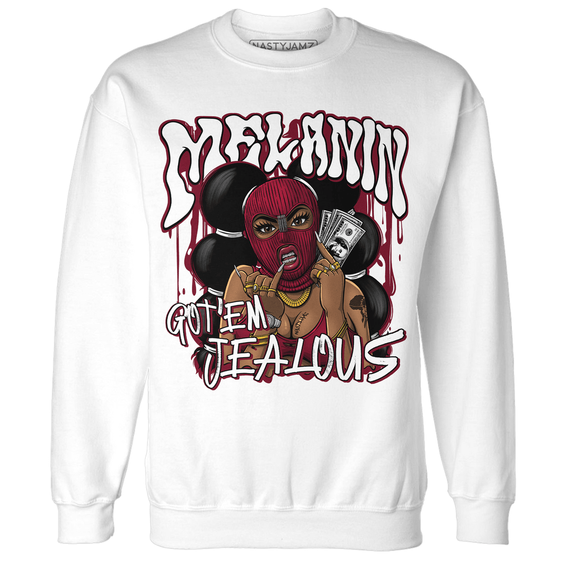 High White Team Red 1s Sweatshirt Match Melanin Got Em Jealous - NastyJamz