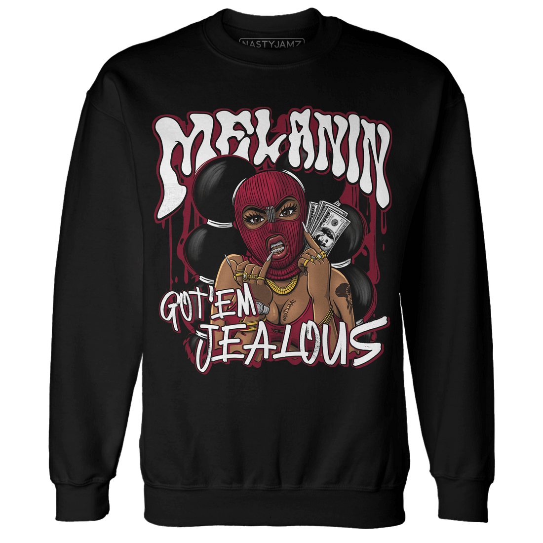 High White Team Red 1s Sweatshirt Match Melanin Got Em Jealous - NastyJamz