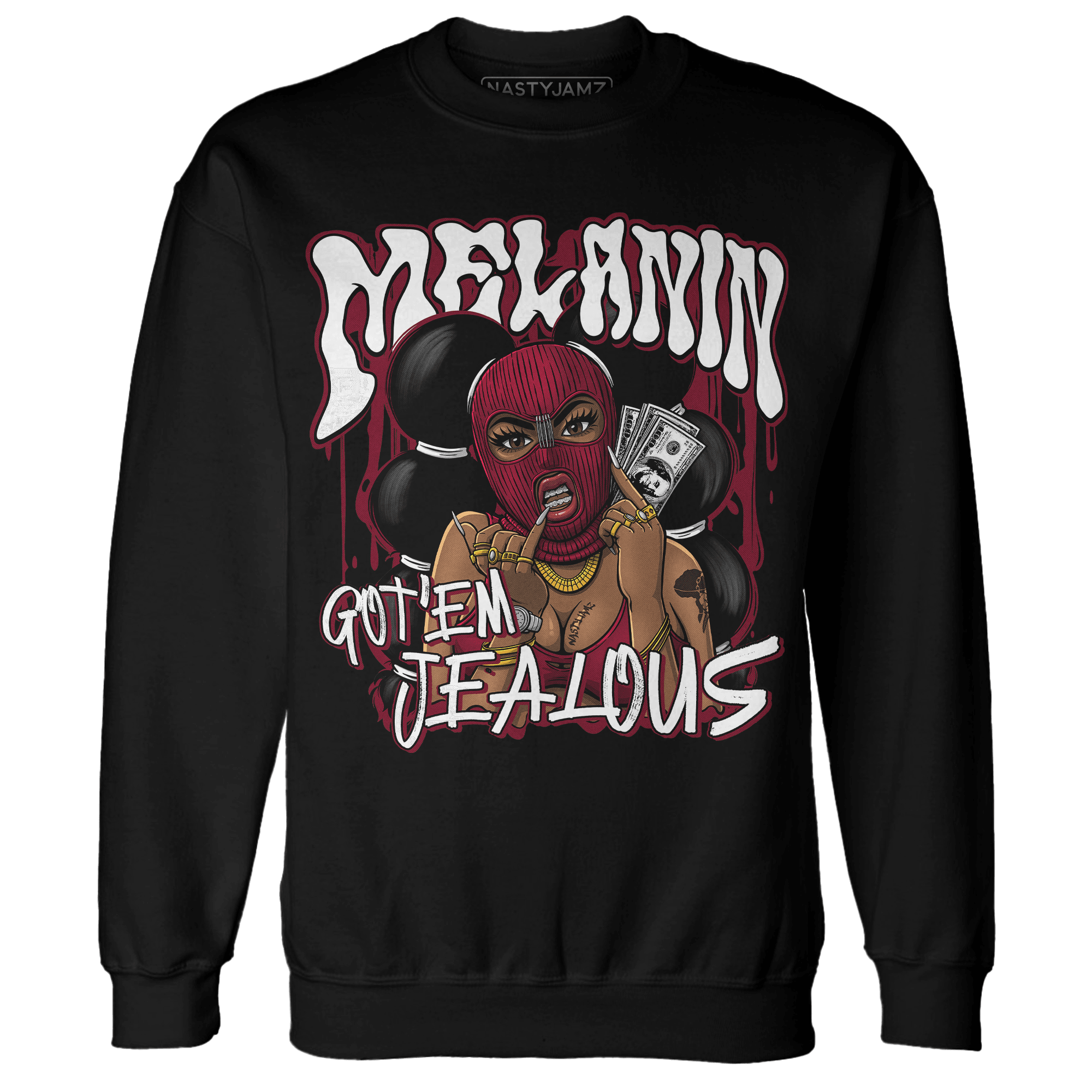 High White Team Red 1s Sweatshirt Match Melanin Got Em Jealous - NastyJamz