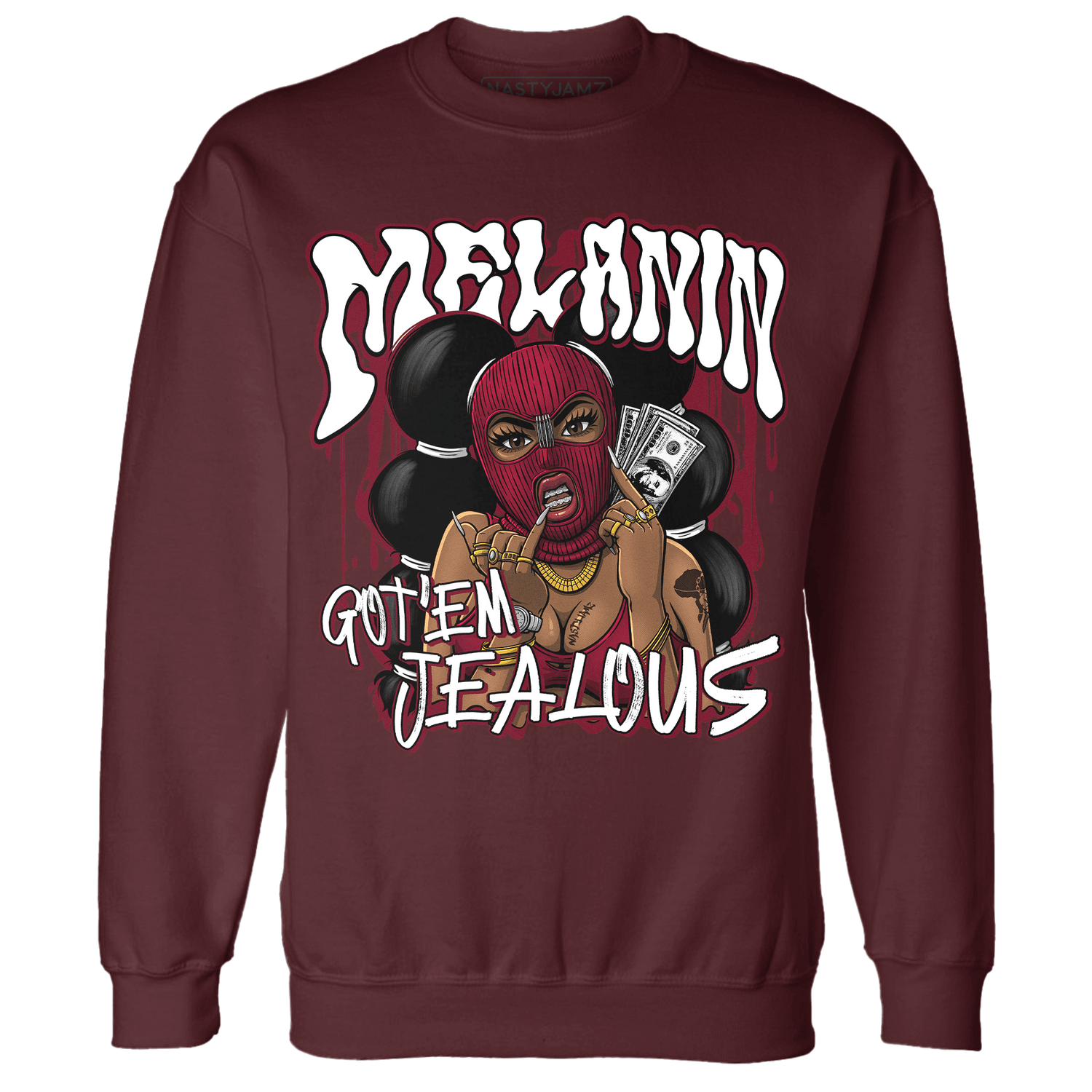High White Team Red 1s Sweatshirt Match Melanin Got Em Jealous - NastyJamz