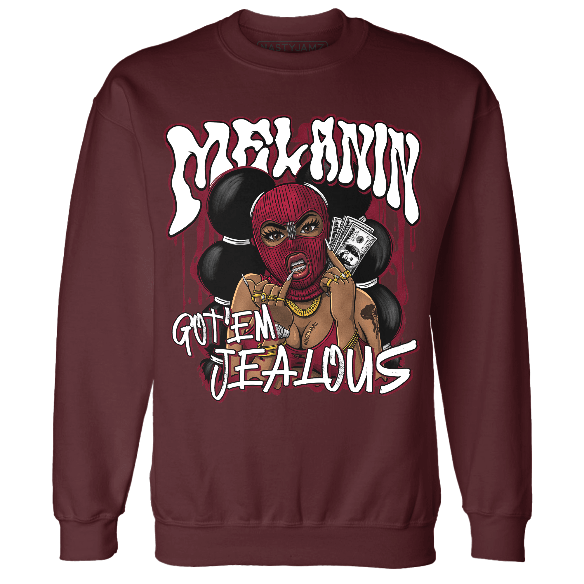 High White Team Red 1s Sweatshirt Match Melanin Got Em Jealous - NastyJamz