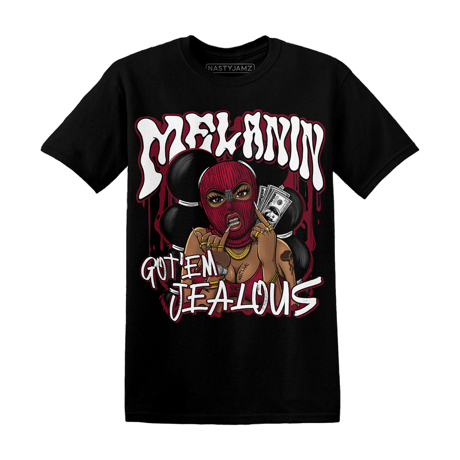 High White Team Red 1s T Shirt Match Melanin Got Em Jealous - NastyJamz