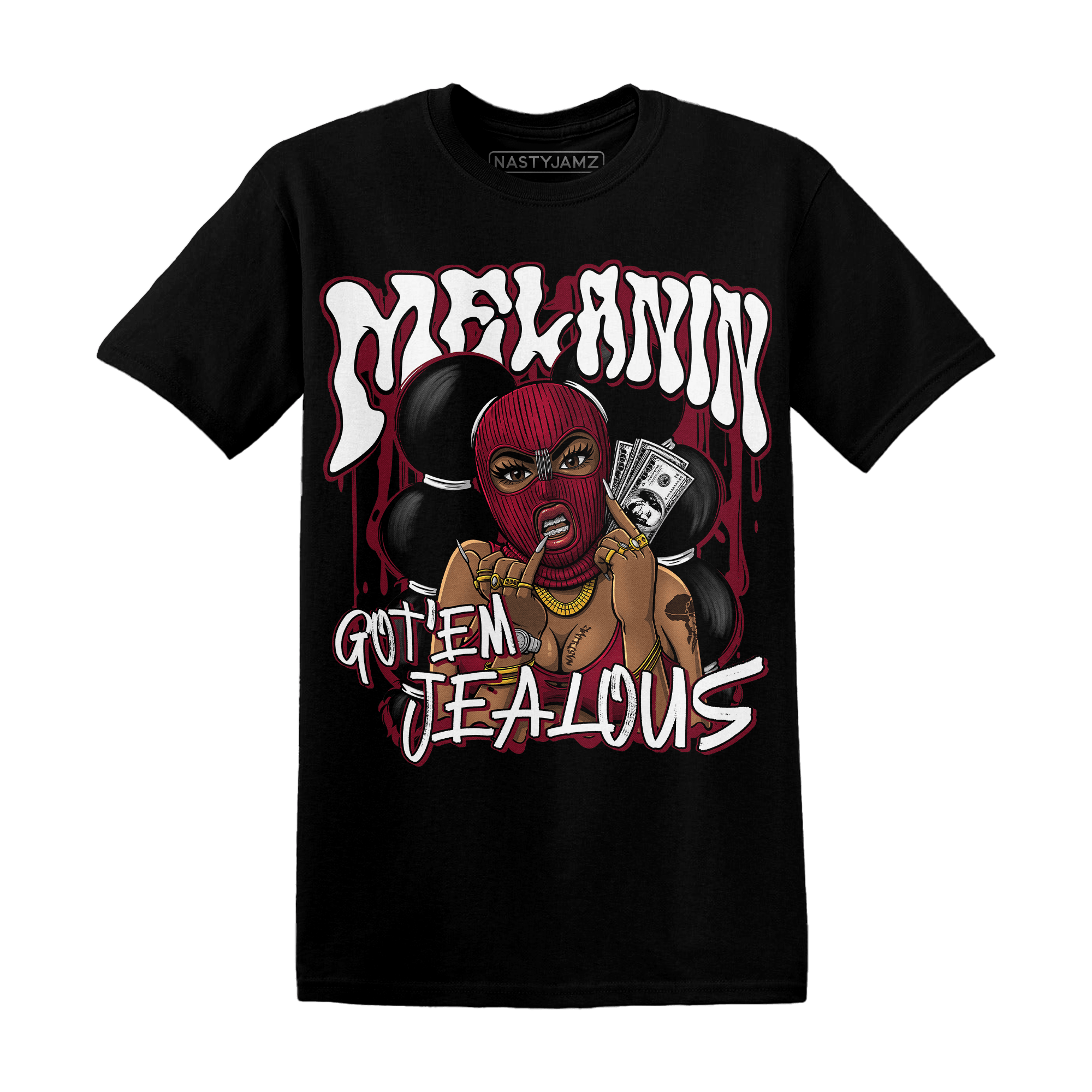 High White Team Red 1s T Shirt Match Melanin Got Em Jealous - NastyJamz