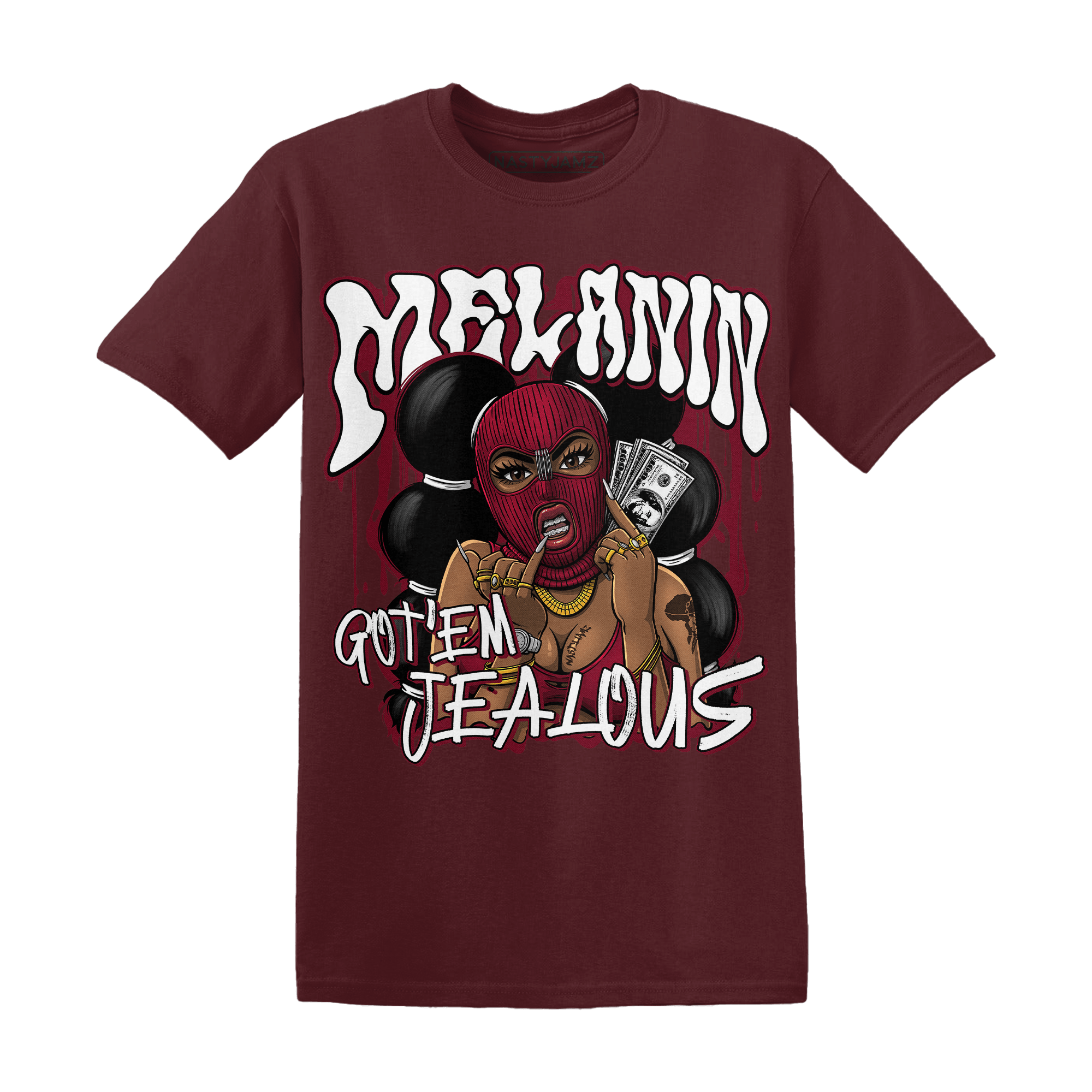High White Team Red 1s T Shirt Match Melanin Got Em Jealous - NastyJamz