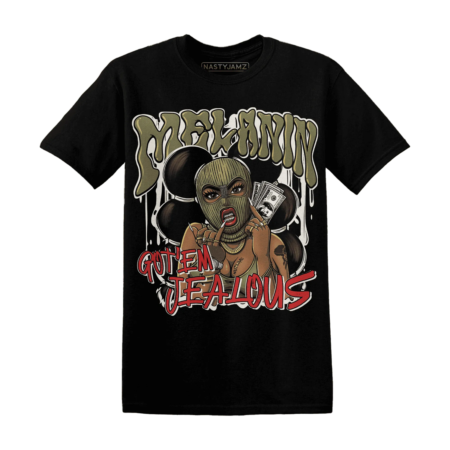NastyJamz-Medium-Olive-1s-T-Shirt-Match-Melanin-Got-Em-Jealous
