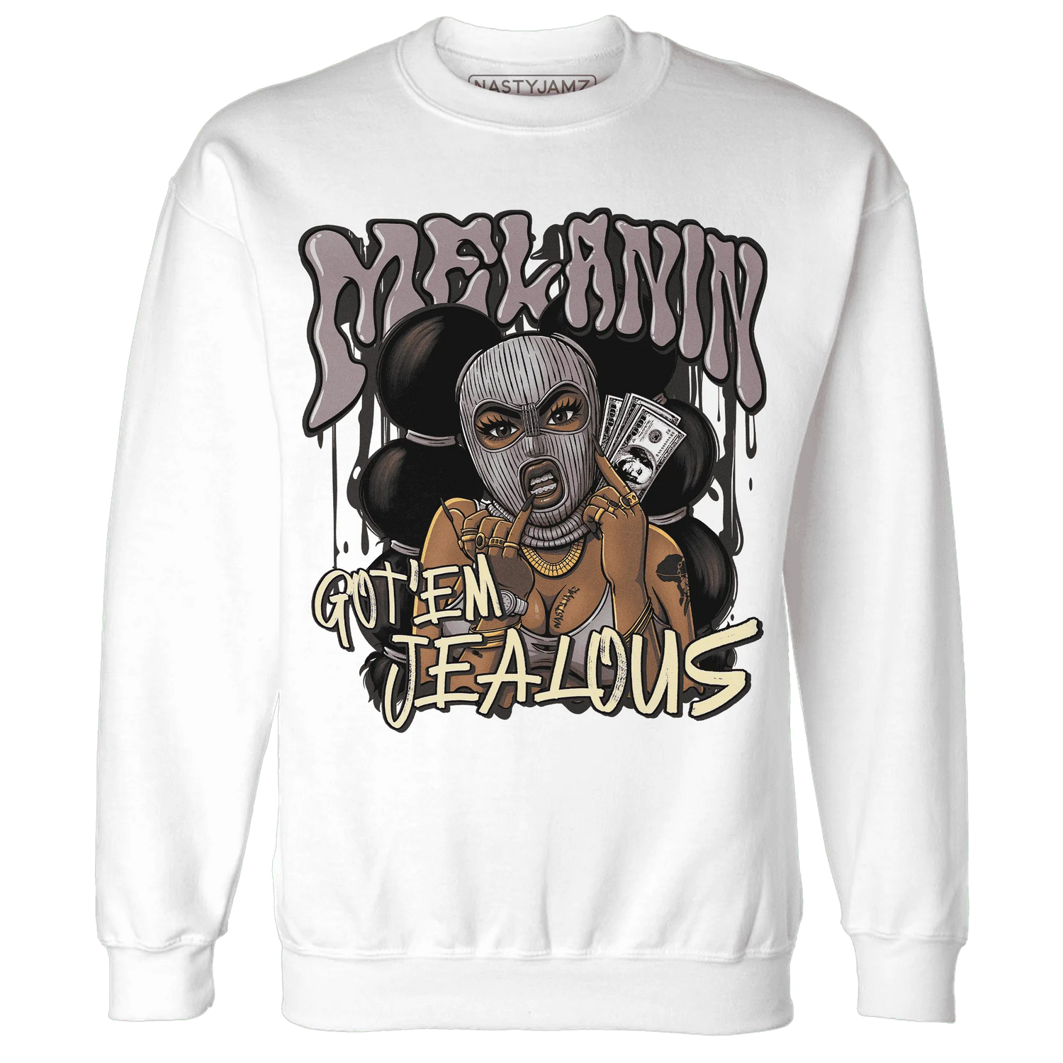 NastyJamz-Black-Violet-Ore-3s-Sweatshirt-Match-Melanin-Got-Em-Jealous