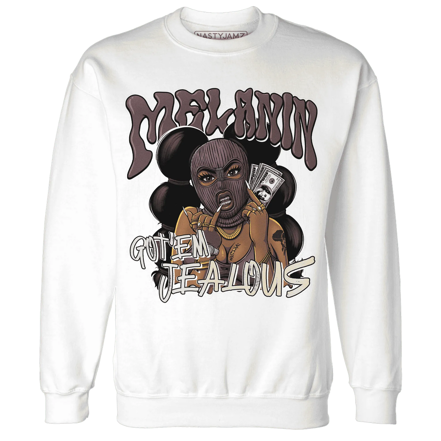 NastyJamz-Burgundy-Crush-3s-Sweatshirt-Match-Melanin-Got-Em-Jealous