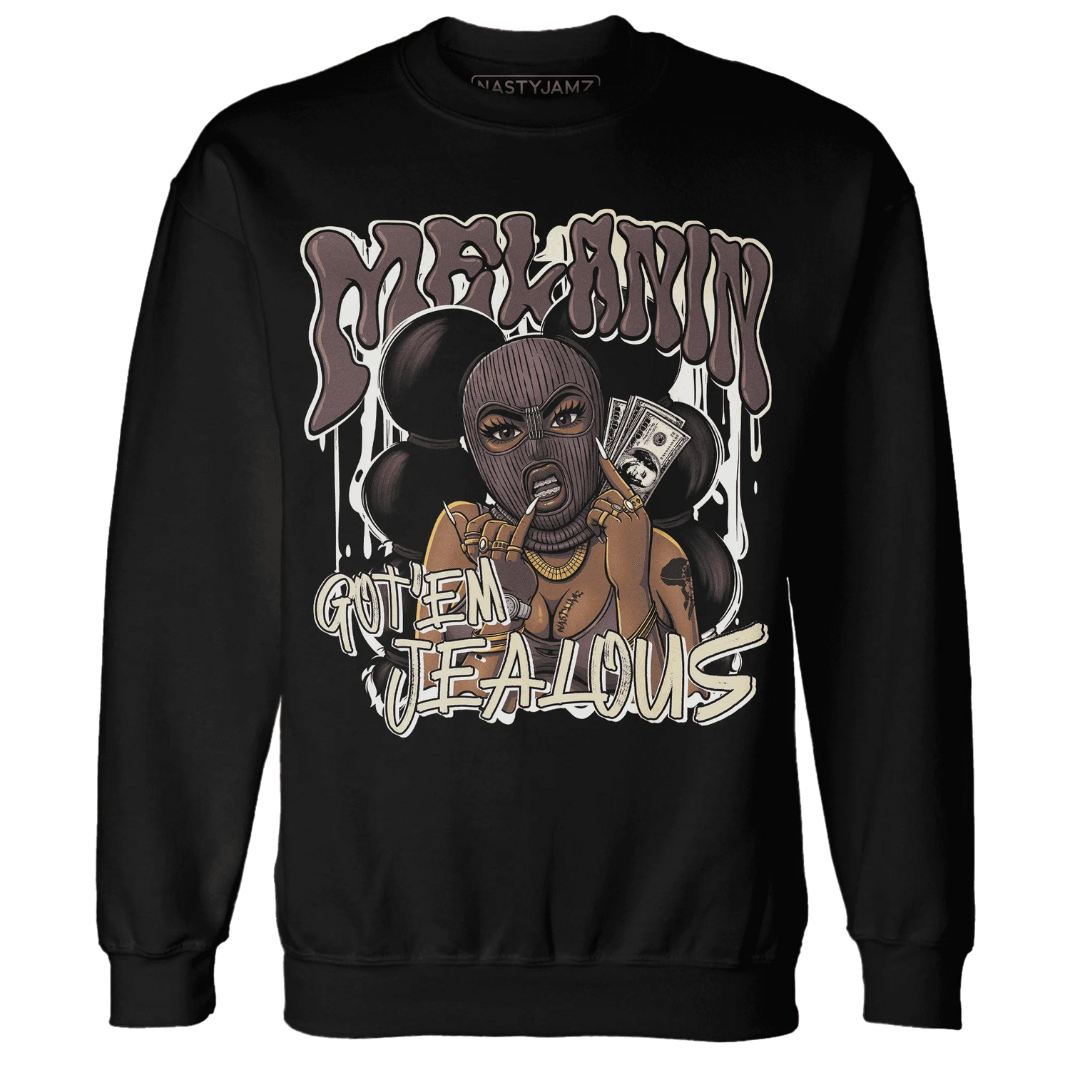 NastyJamz-Burgundy-Crush-3s-Sweatshirt-Match-Melanin-Got-Em-Jealous