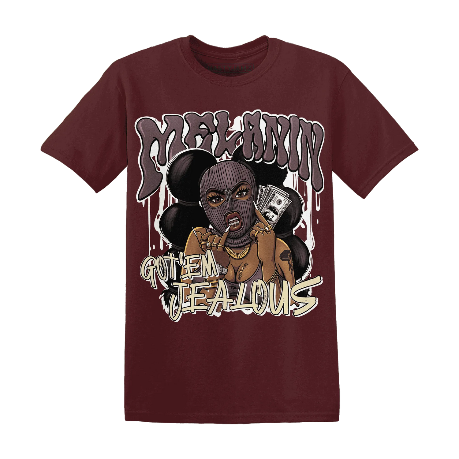 NastyJamz-Burgundy-Crush-3s-T-Shirt-Match-Melanin-Got-Em-Jealous