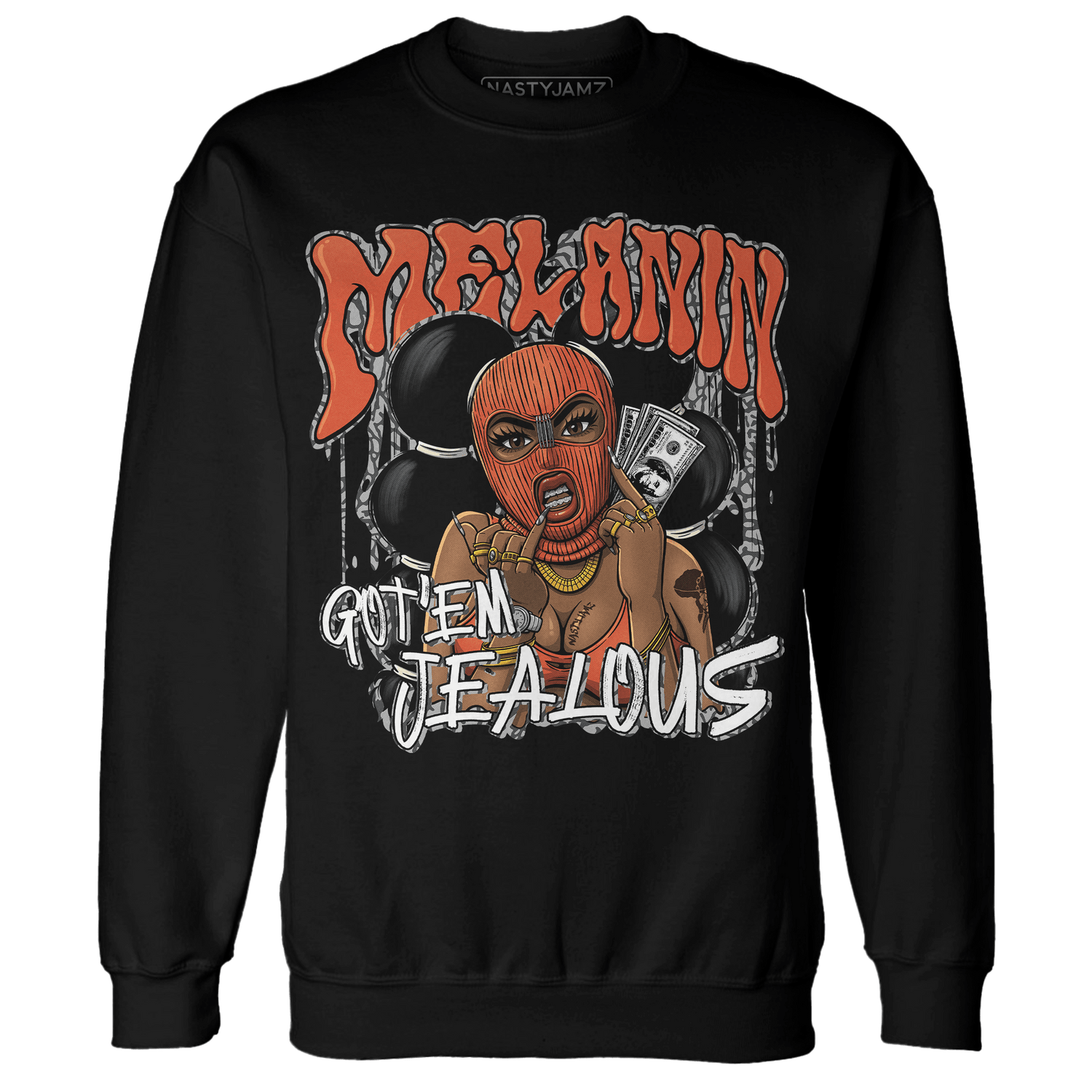 Georgia Peach 3s Sweatshirt Match Melanin Got Em Jealous - NastyJamz