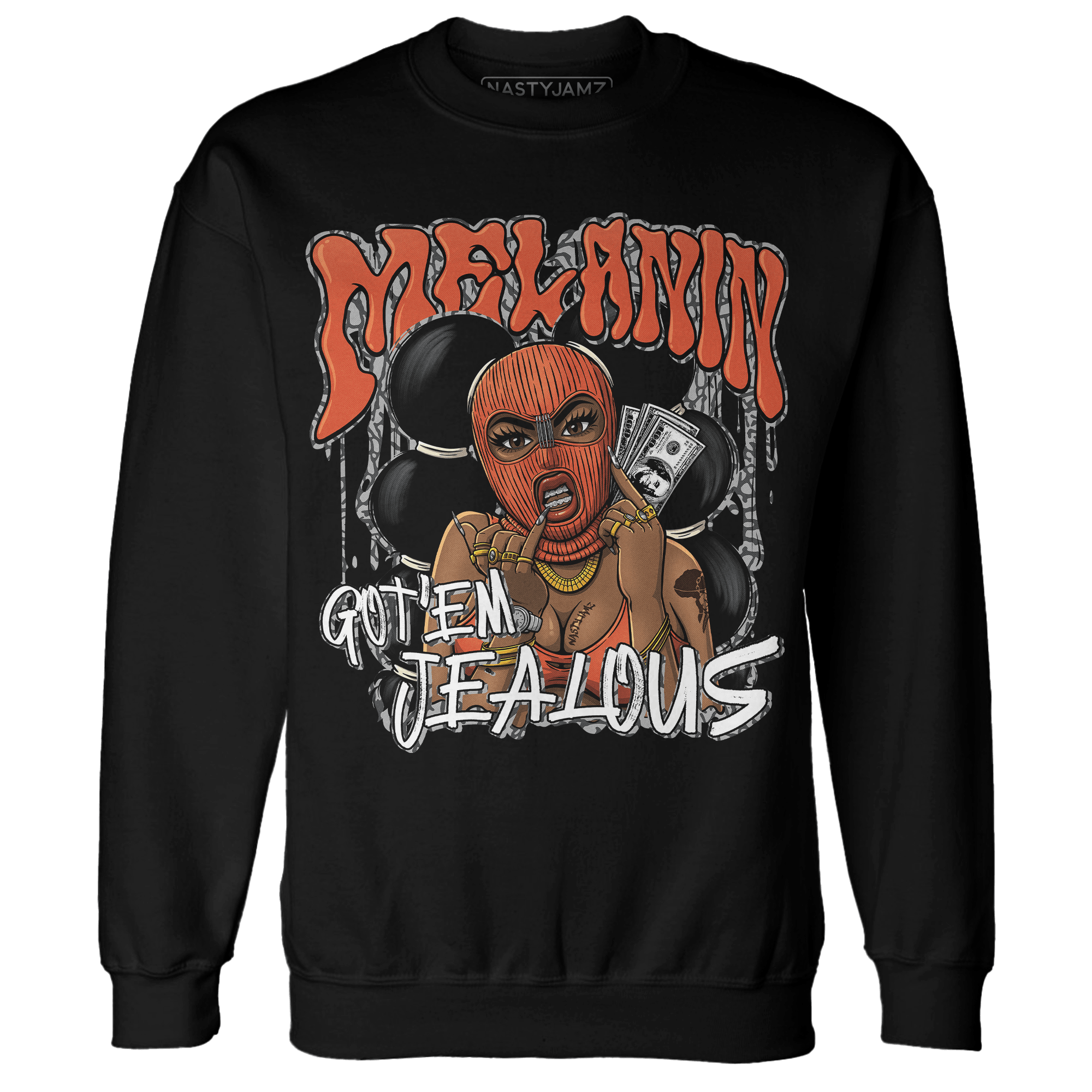 Georgia Peach 3s Sweatshirt Match Melanin Got Em Jealous - NastyJamz
