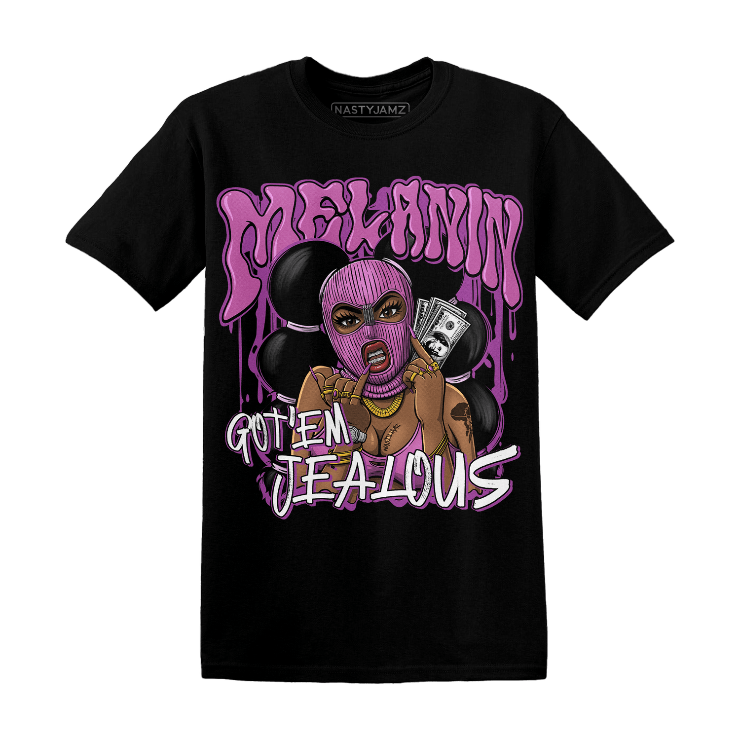GS Hyper Violet 4s T Shirt Match Melanin Got Em Jealous - NastyJamz