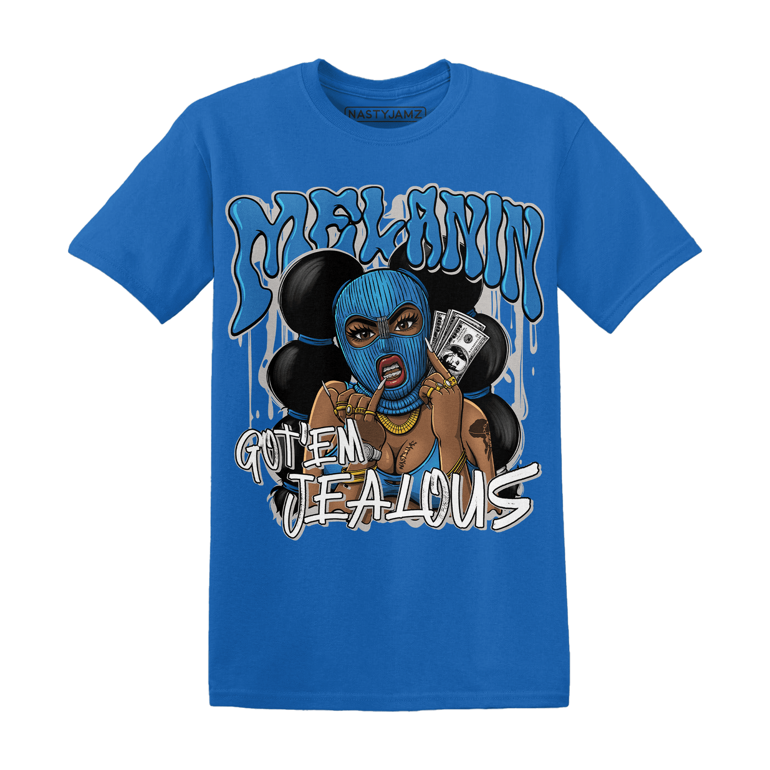 Industrial Blue 4s T Shirt Match Melanin Got Em Jealous - NastyJamz