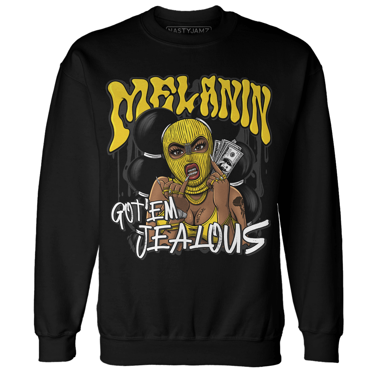 Vivid Sulfur 4s Sweatshirt Match Melanin Got Em Jealous - NastyJamz