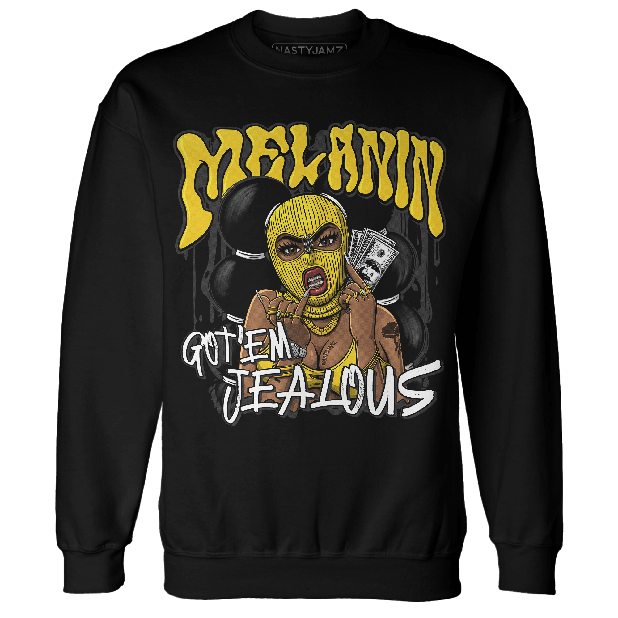 Vivid Sulfur 4s Sweatshirt Match Melanin Got Em Jealous - NastyJamz