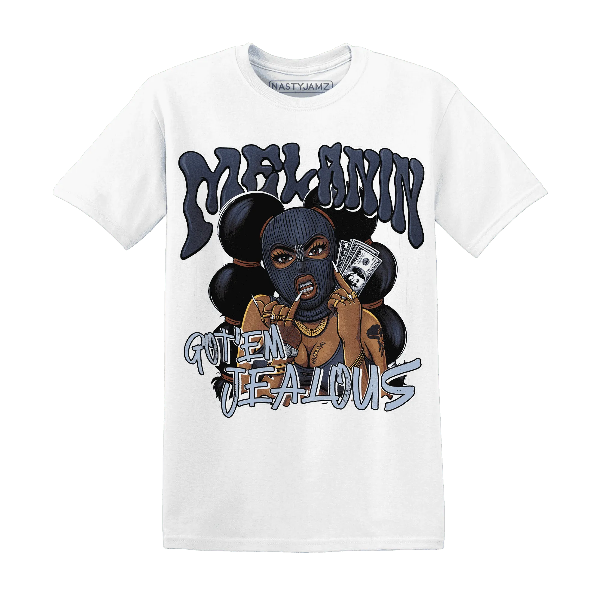 White-Navy-6s-T-Shirt-Match-Melanin-Got-Em-Jealous