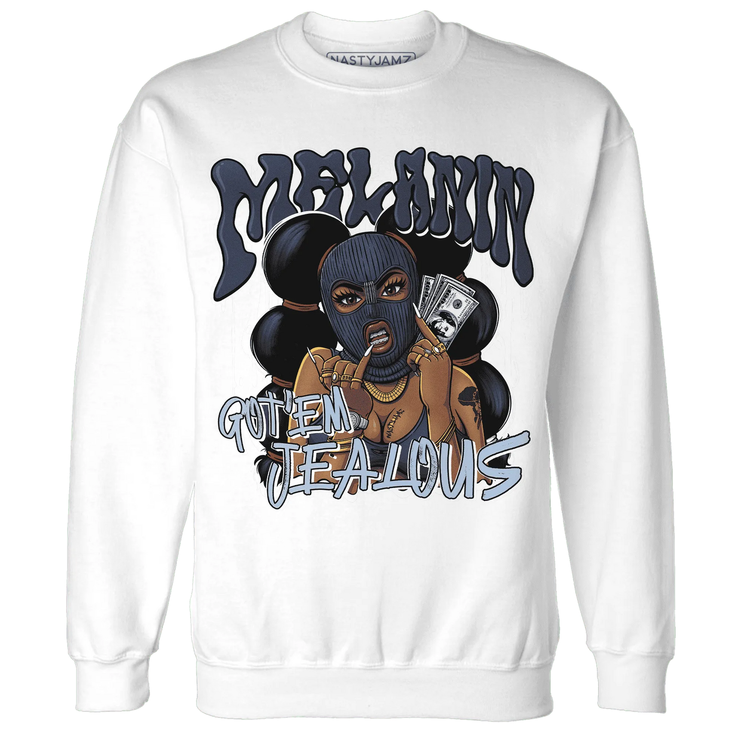 White-Navy-6s-Sweatshirt-Match-Melanin-Got-Em-Jealous