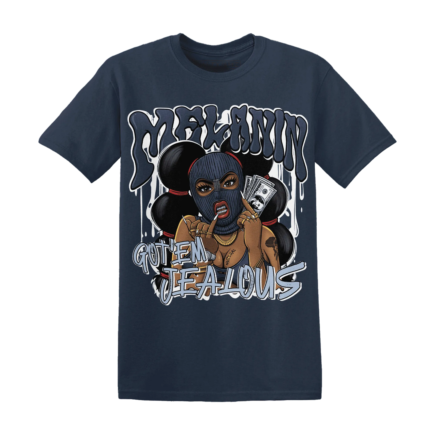 White-Navy-6s-T-Shirt-Match-Melanin-Got-Em-Jealous