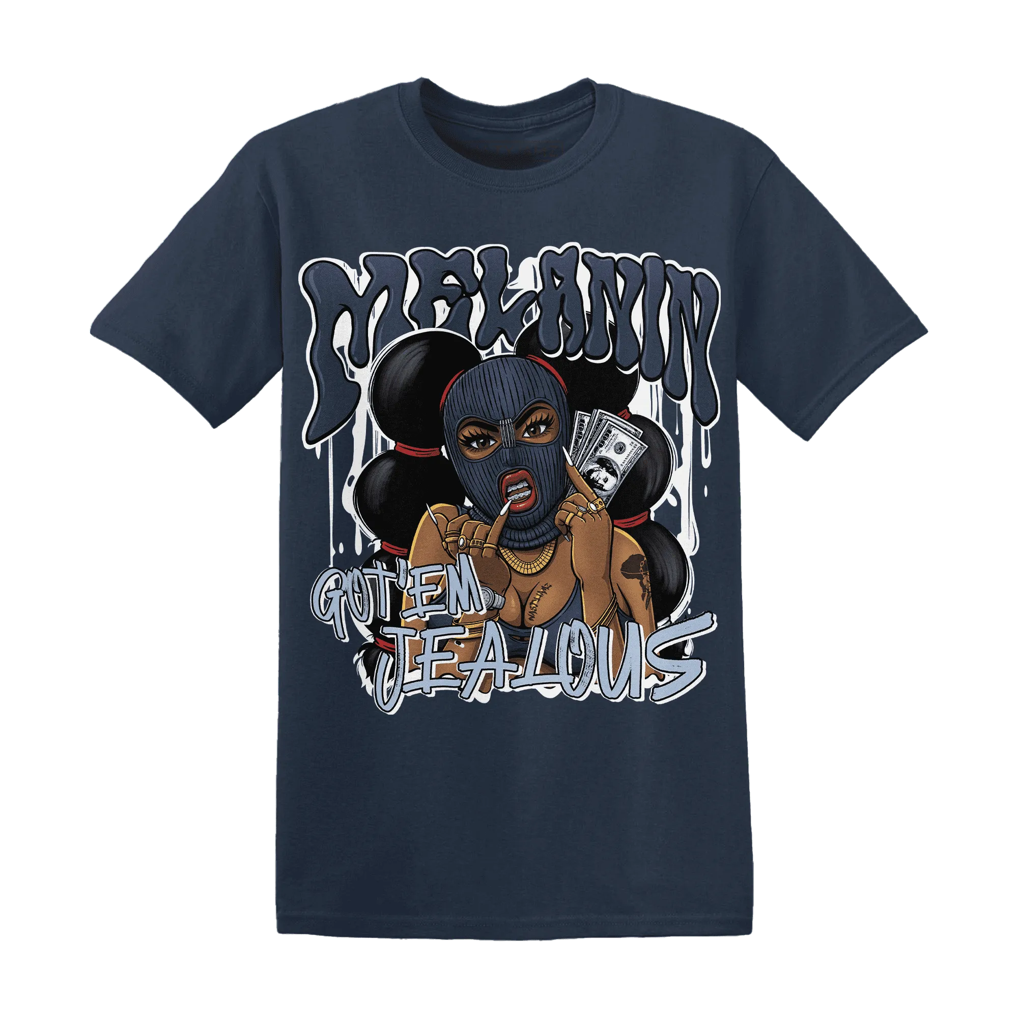 White-Navy-6s-T-Shirt-Match-Melanin-Got-Em-Jealous