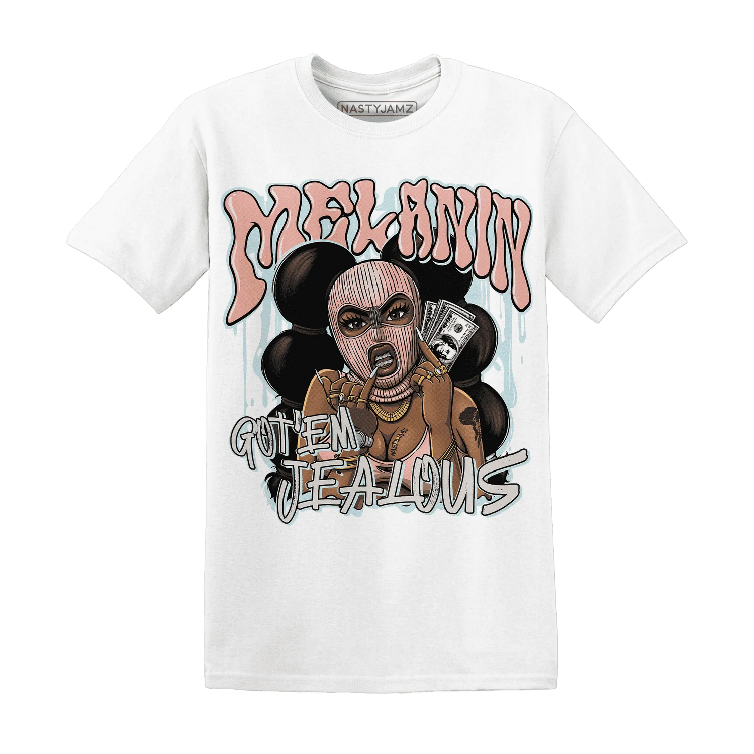 Dunk-Low-Glacier-Blue-Arctic-Orange-NastyJamz-T-Shirt-Match-Melanin-Got-Em-Jealous