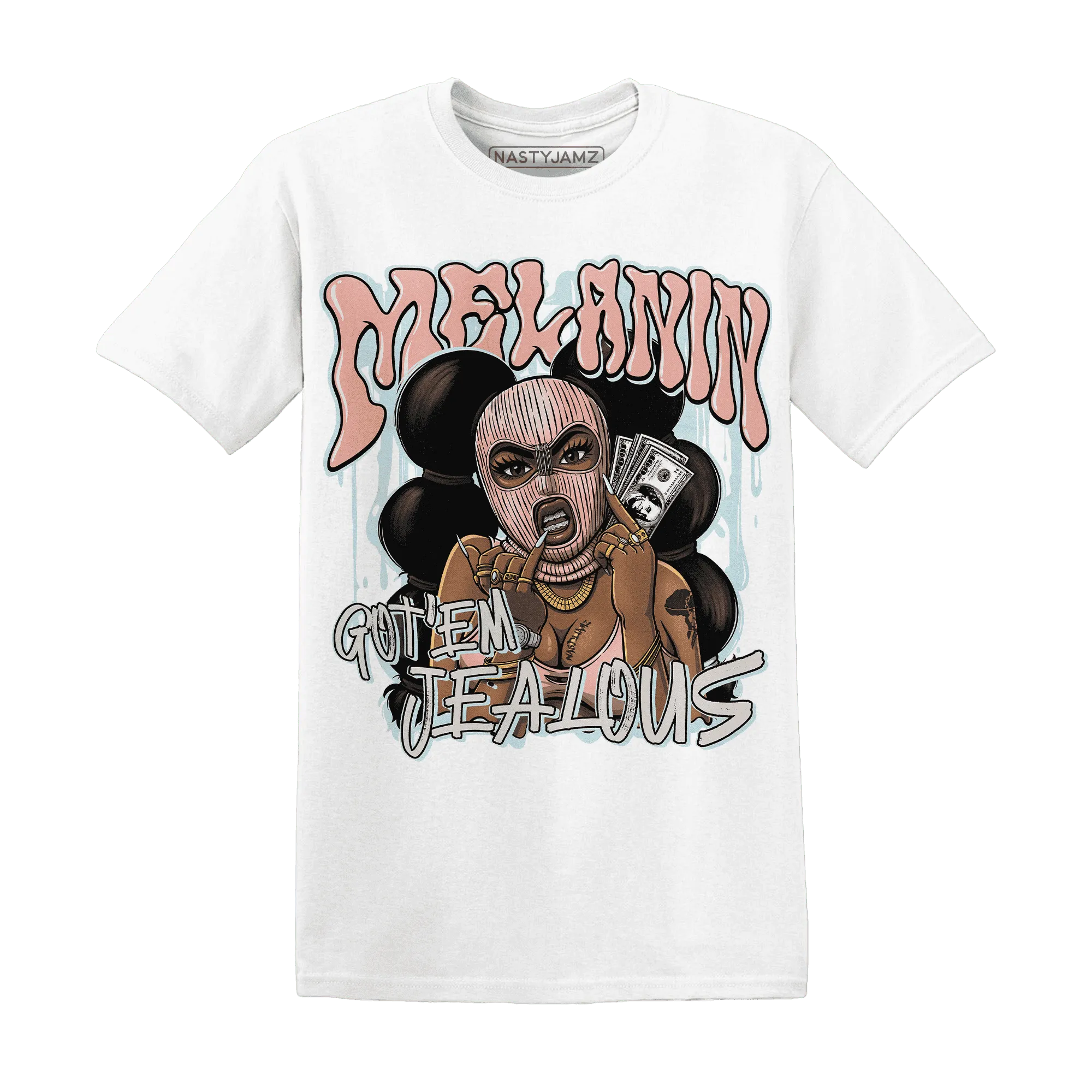 Dunk-Low-Glacier-Blue-Arctic-Orange-NastyJamz-T-Shirt-Match-Melanin-Got-Em-Jealous