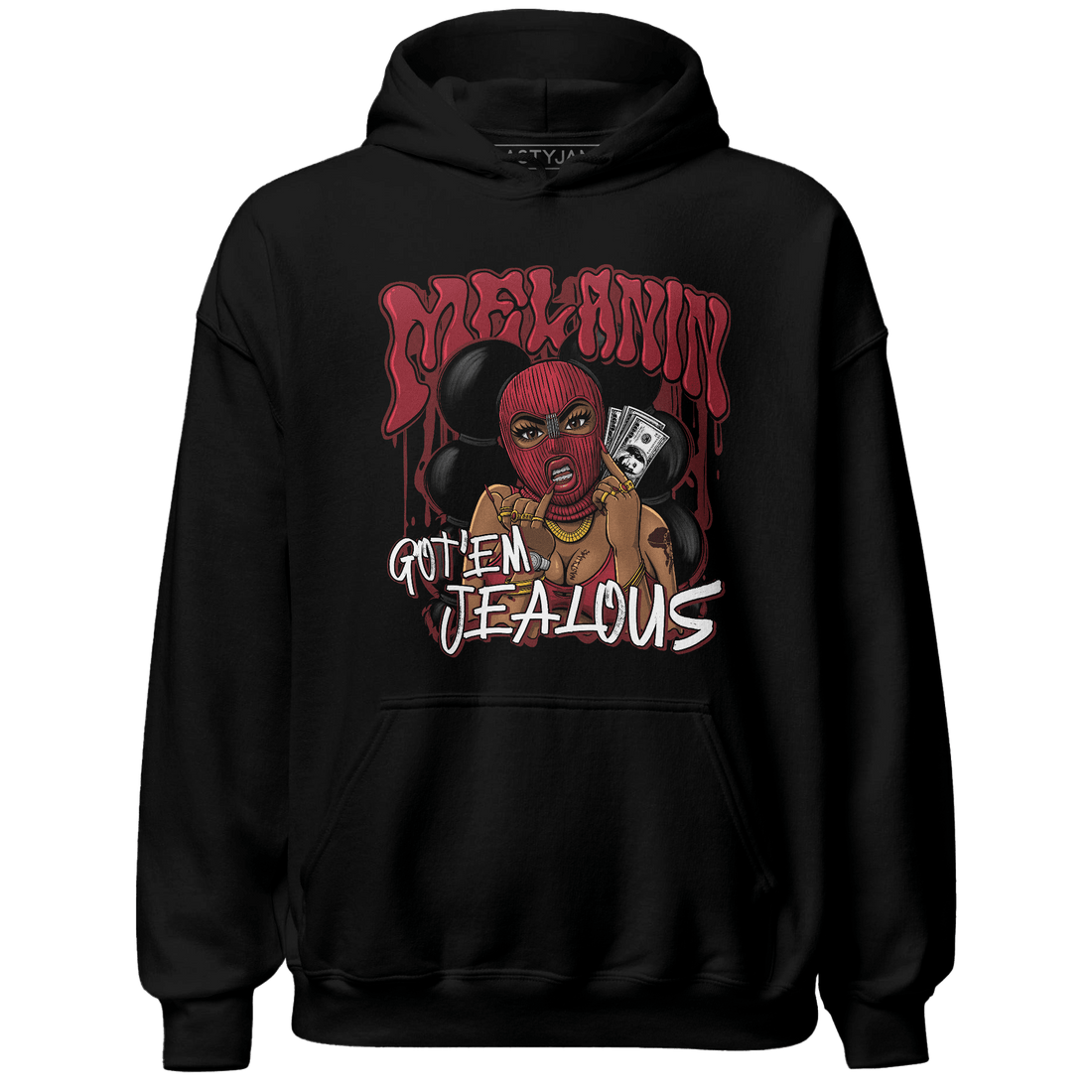 Cherry 12s Hoodie Match Melanin Got Em Jealous - NastyJamz