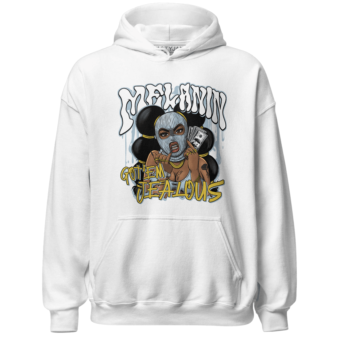 Blue Grey 13s Hoodie Match Melanin Got Em Jealous - NastyJamz