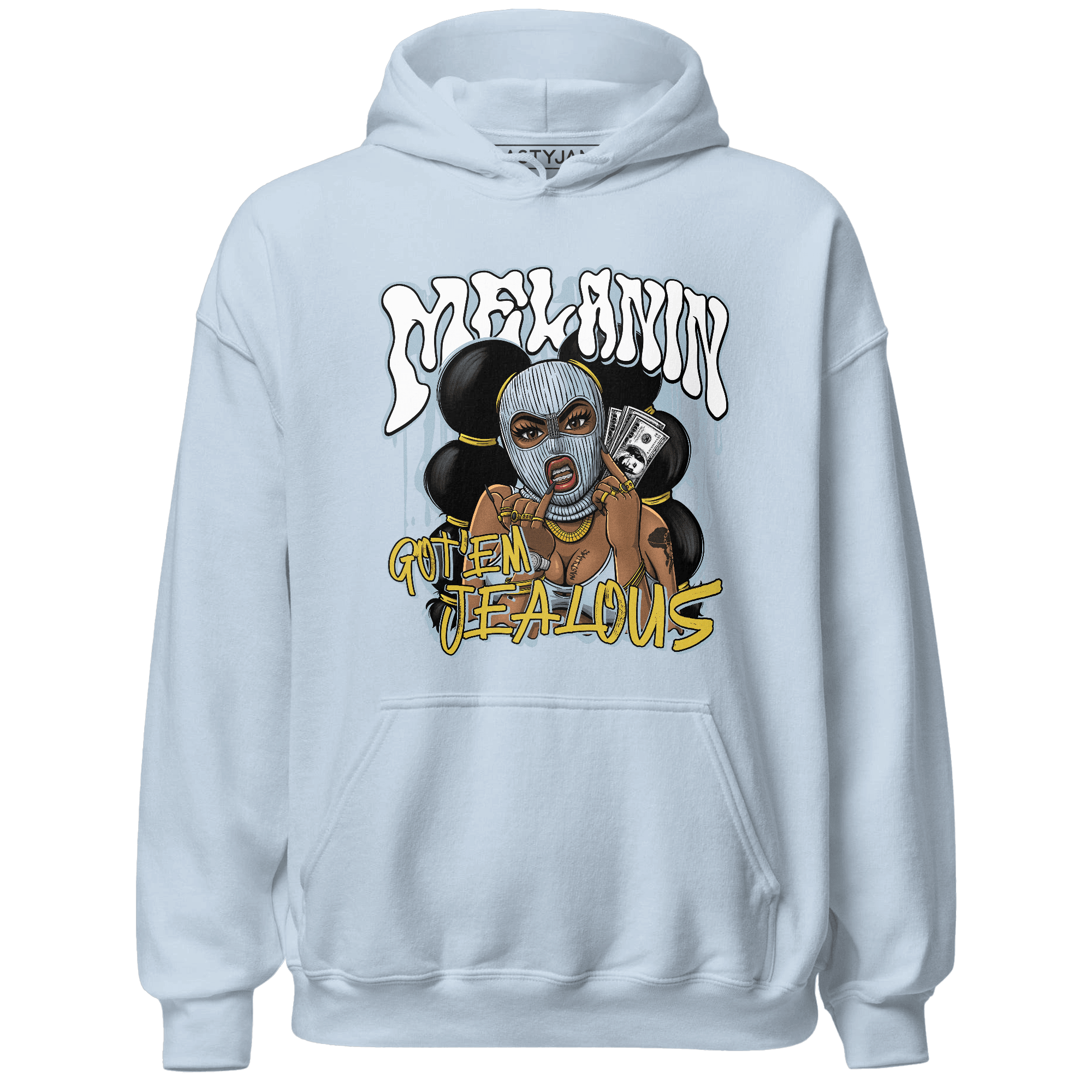 Blue Grey 13s Hoodie Match Melanin Got Em Jealous - NastyJamz