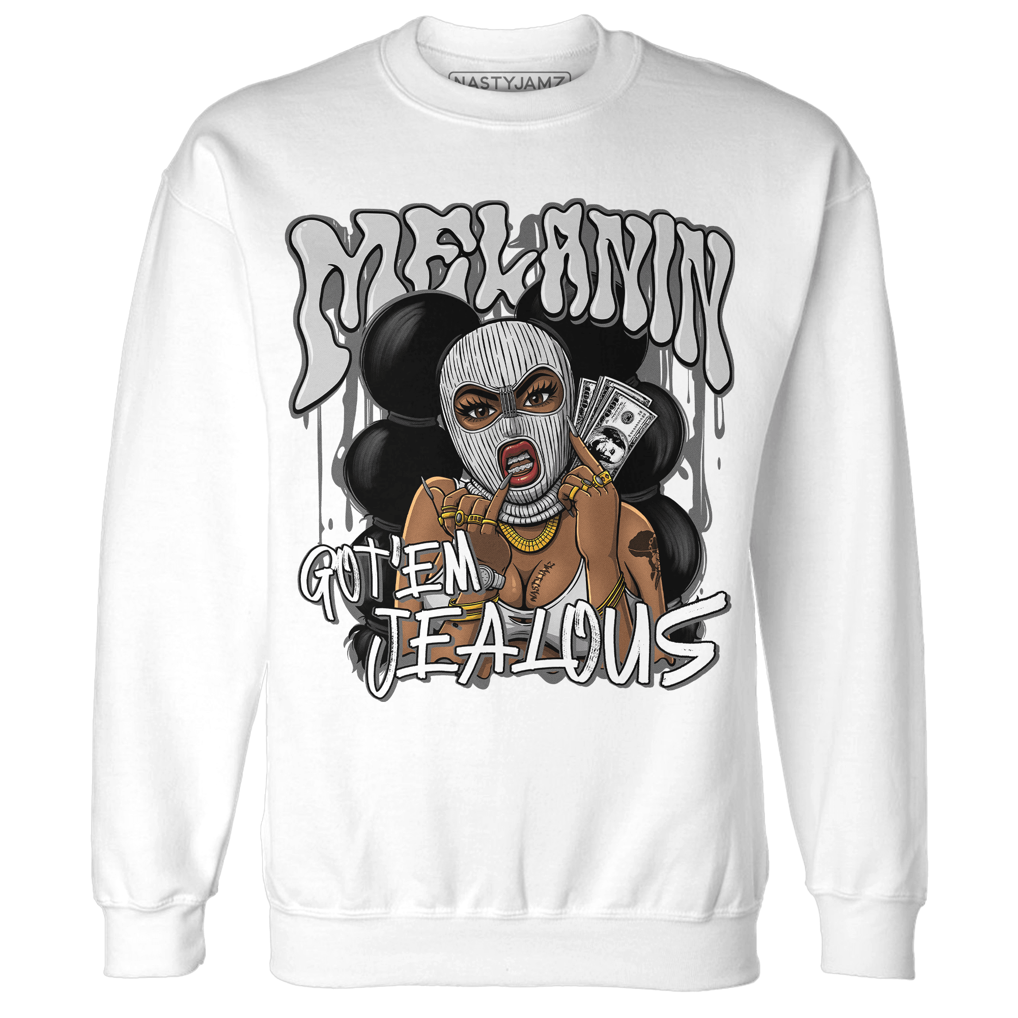 Retro High OG Black White 1s Sweatshirt Match Melanin Got Em Jealous - NastyJamz