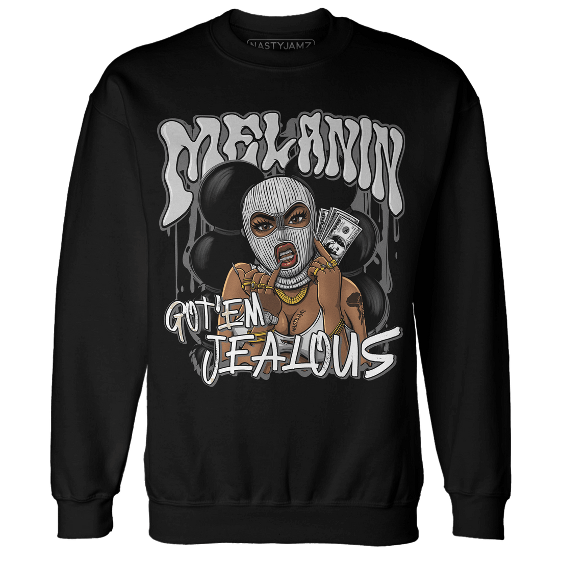 Retro High OG Black White 1s Sweatshirt Match Melanin Got Em Jealous - NastyJamz