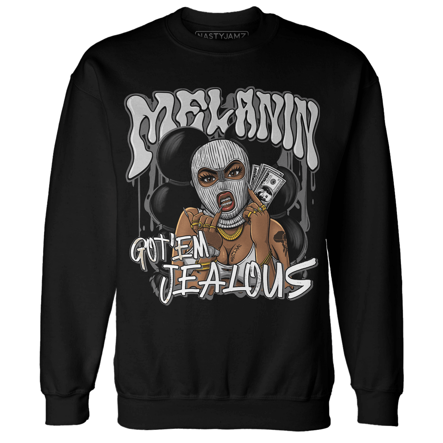 Retro High OG Black White 1s Sweatshirt Match Melanin Got Em Jealous - NastyJamz